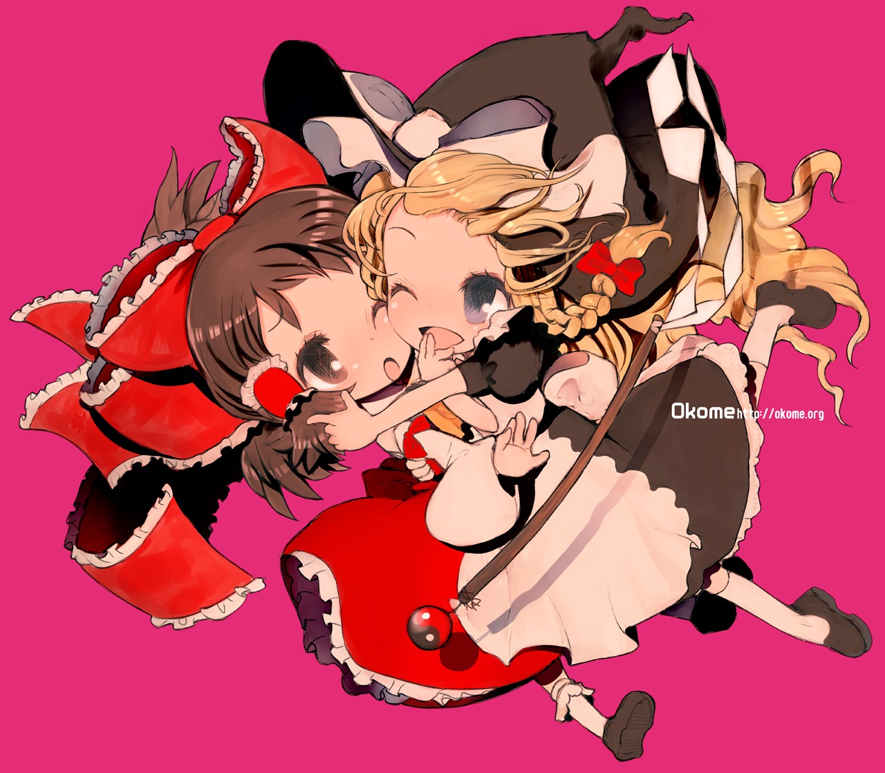 chibi, hakurei_reimu, kirisame_marisa, okome_(ricecandy), touhou