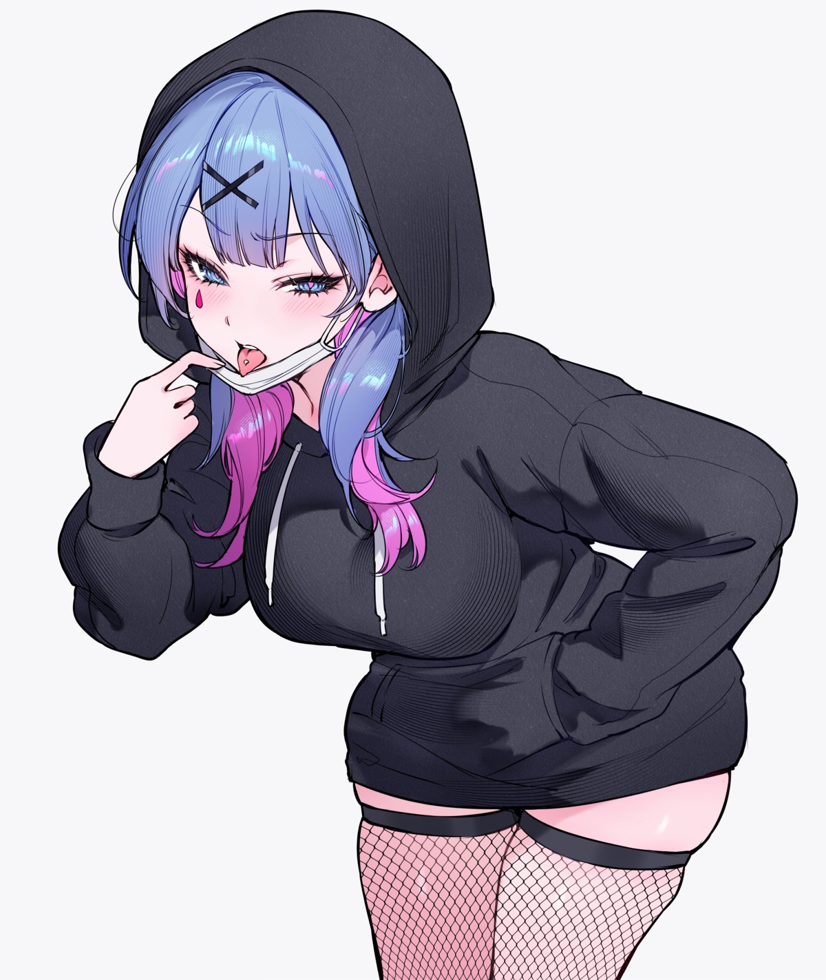 fishnets, hatsune_miku, qiandaiyiyu, rabbit_hole_(vocaloid), tattoo, thighhighs, vocaloid