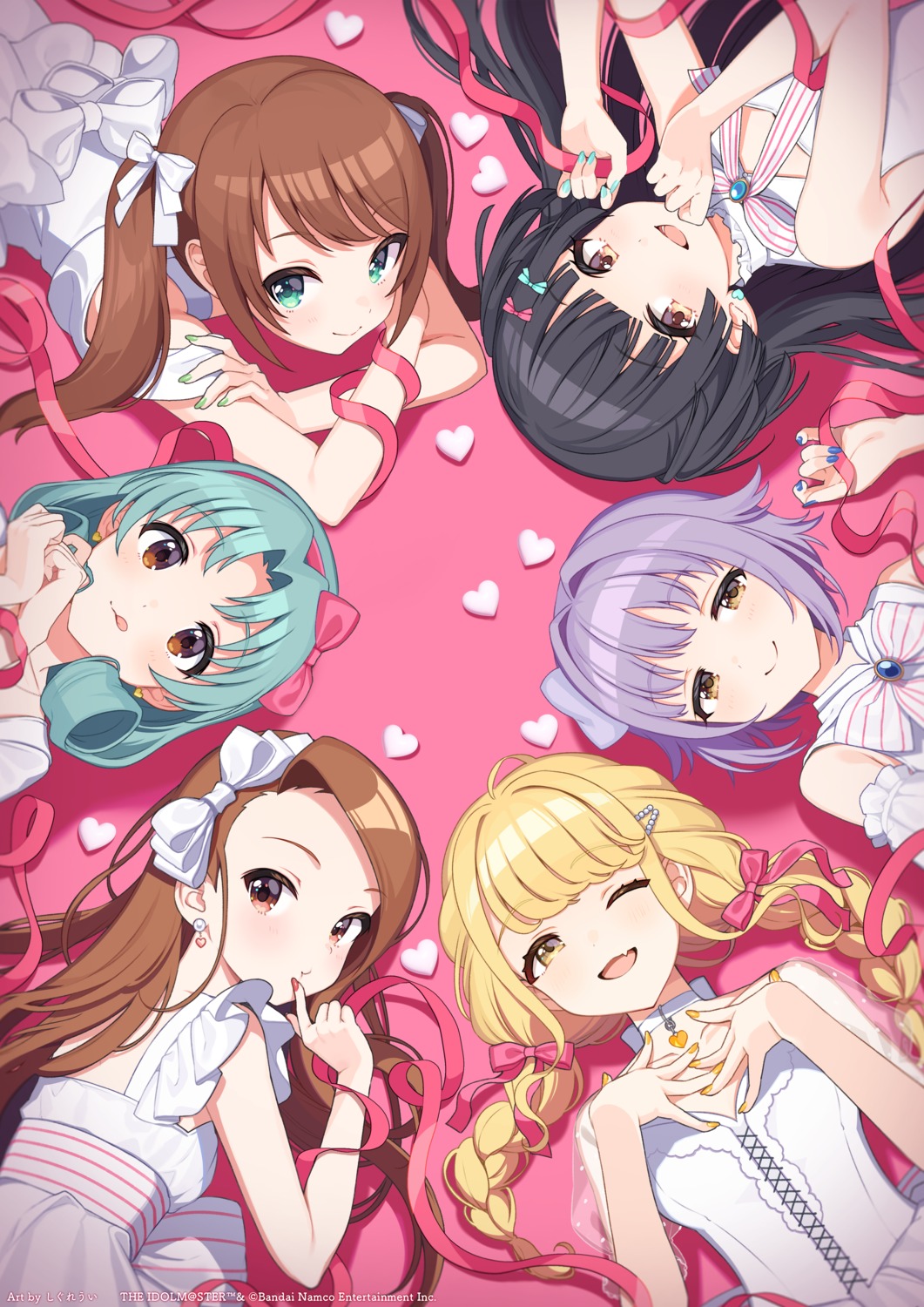 bandai_namco, crossover, fujita_kotone, gakuen_idolm@ster, koshimizu_sachiko, mayuzumi_fuyuko, minase_iori, mizushima_saki