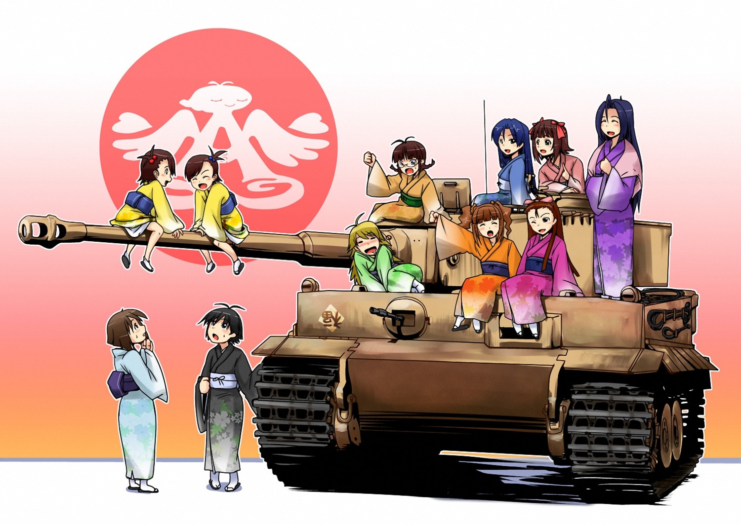 akizuki_ritsuko, amami_haruka, futami_ami, futami_mami, hagiwara_yukiho, hoshii_miki, kikuchi_makoto, kisaragi_chihaya, mamezou, megane, minase_iori, miura_azusa, takatsuki_yayoi, the_idolm@ster, yukata