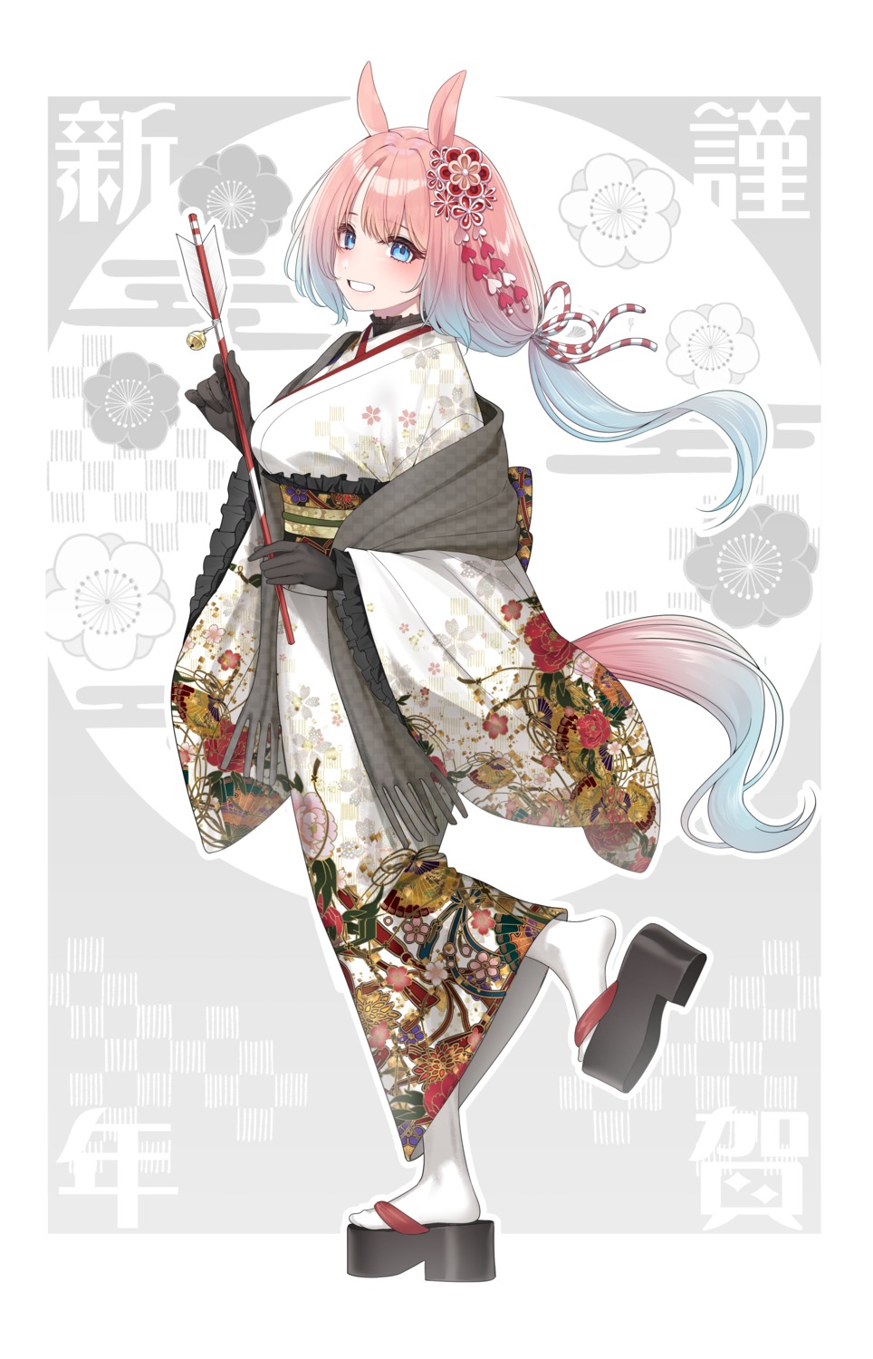 animal_ears, go-1, kimono, miruku_(go-1), tail