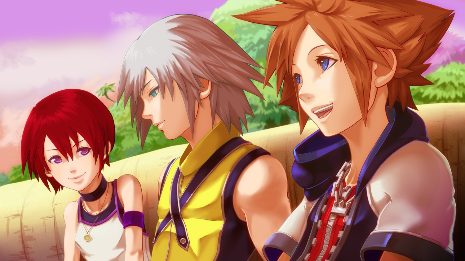 kairi_(kingdom_hearts), kingdom_hearts, mimutadayoooooo, riku_(kingdom_hearts), sora_(kingdom_hearts)