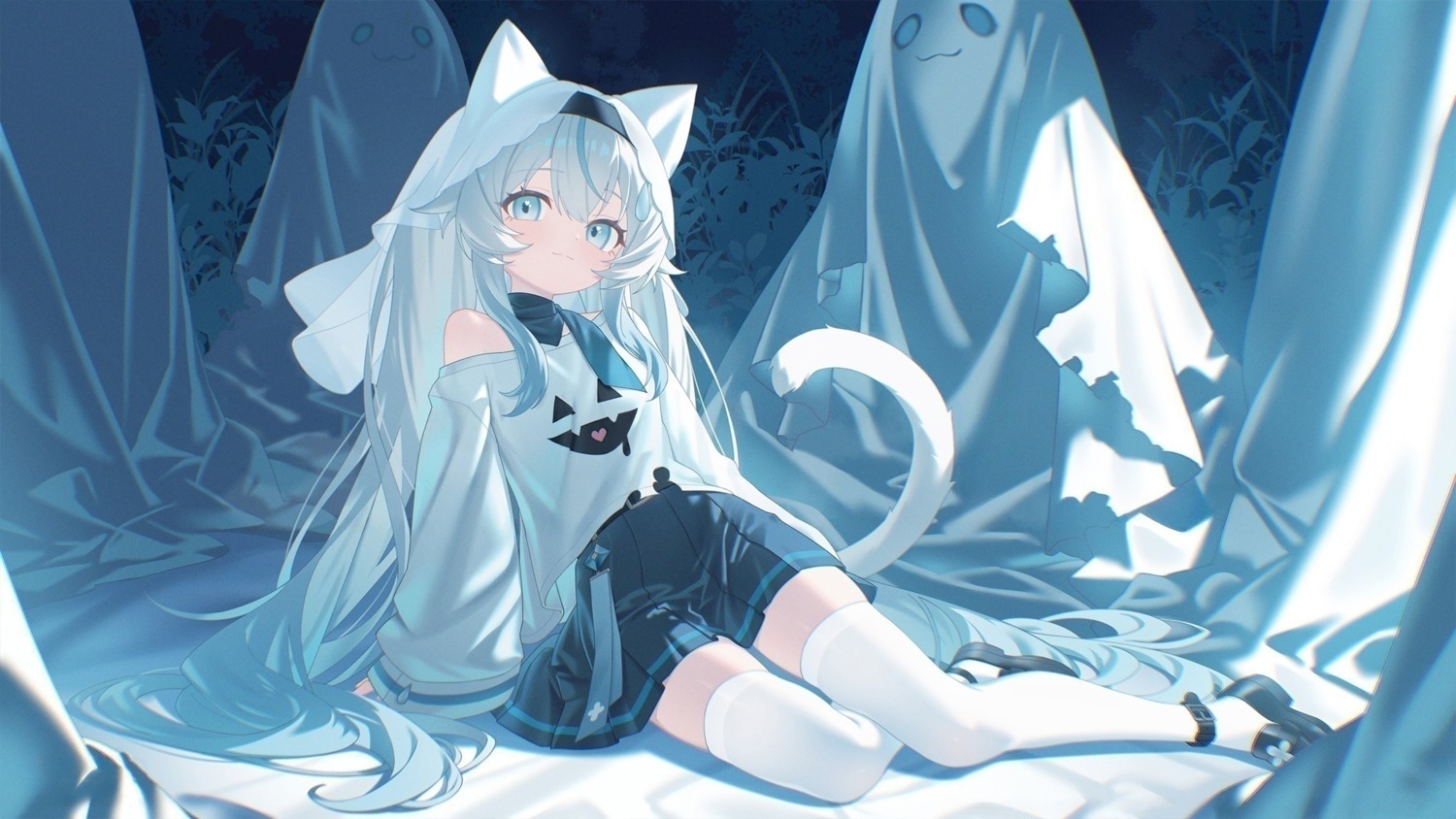 animal_ears, detexted, mao_shi_shisan, nekomimi, tail, thighhighs