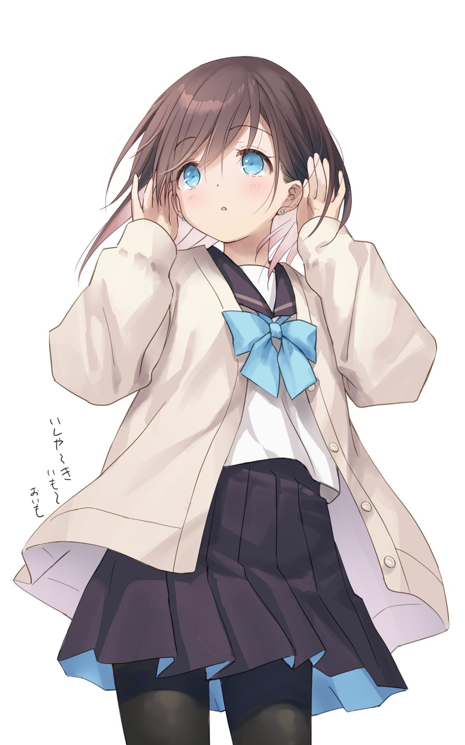 na-ga, pantyhose, seifuku, sweater