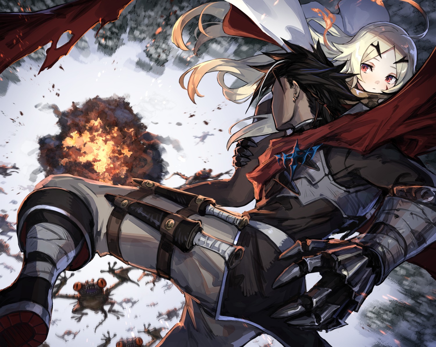 armor, bandages, garter, mephist, tattoo, teoritta, weapon, xylo_forbartz, yuushakei_ni_shosu