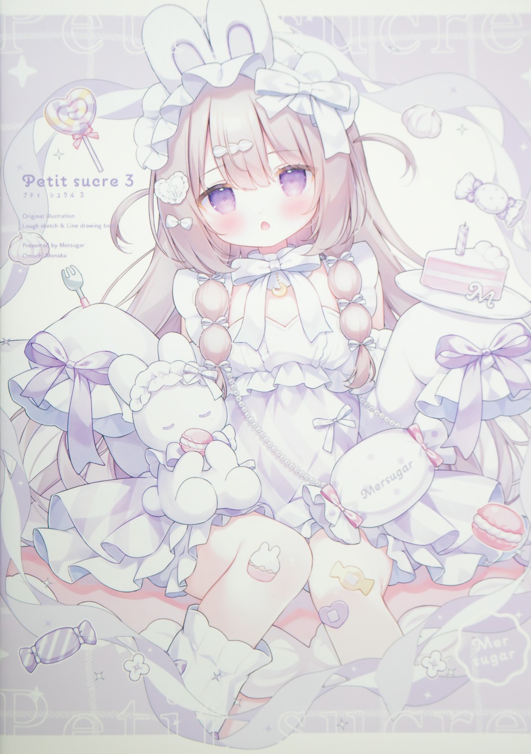 animal_ears, bandaid, bloomers, bunny_ears, dress, omochi_monaka
