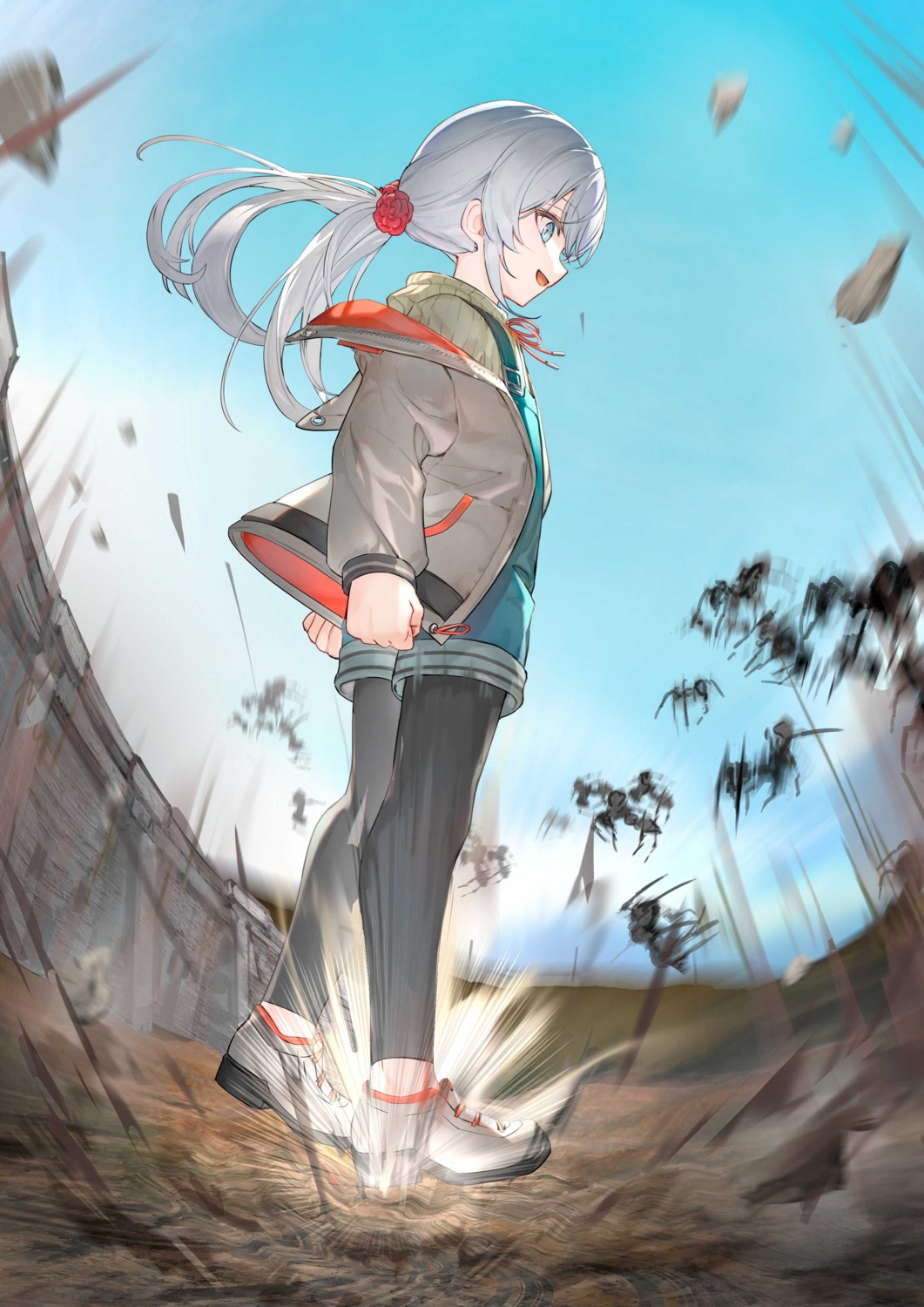 katana_canata, kyouran_reijou_nia_liston, nia_liston, overalls, sweater