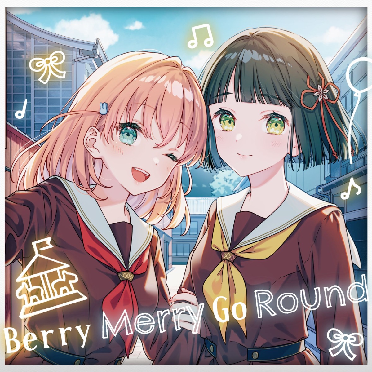disc_cover, hinoshita_kaho, love_live!_(series), love_live!_hasu_no_sora_jogakuin_school_idol_club, momose_ginko, seifuku, selfie, tada_no_yukiko
