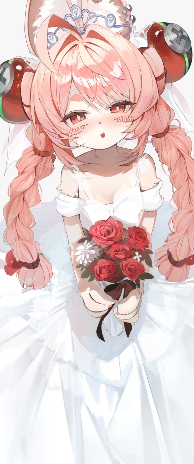 animal_ears, animal_ears_(artist), bunny_ears, dress, wedding_dress, zenless_zone_zero, zhao_(zenless_zone_zero)