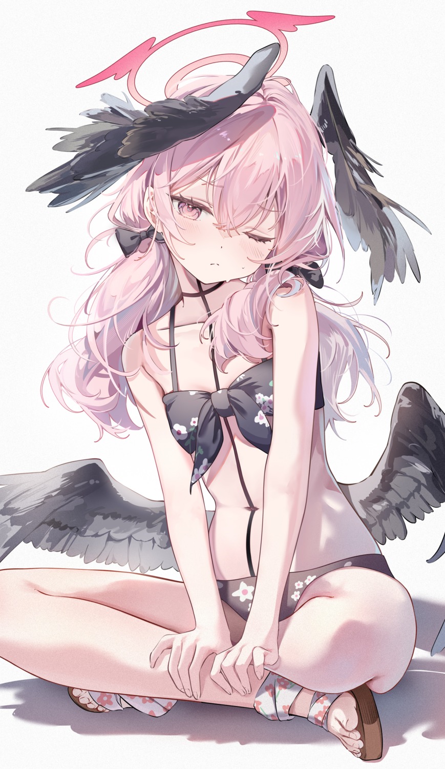 bikini, blue_archive, halo, shimoe_koharu, swimsuits, umou_(umouawa), wings