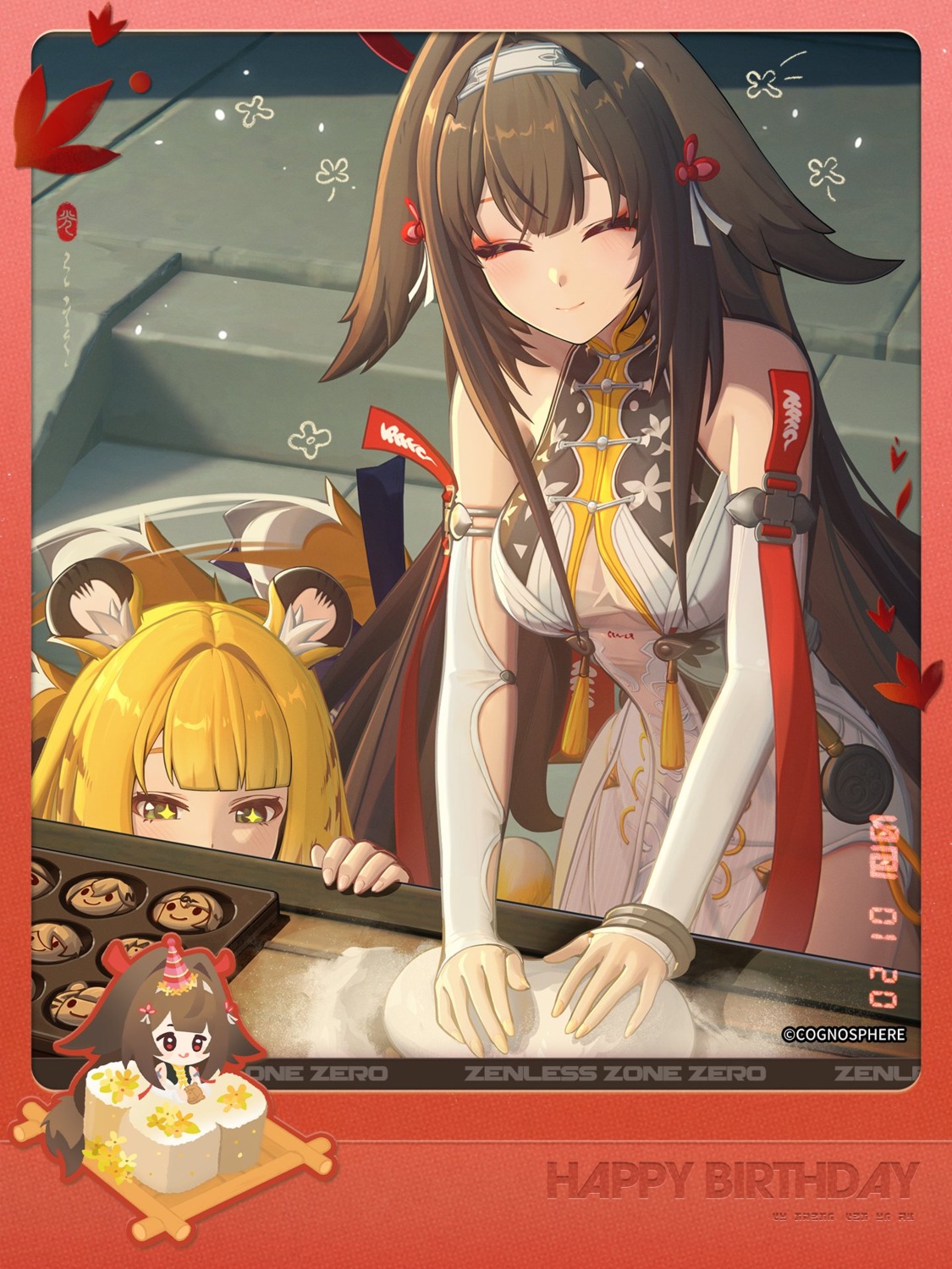 animal_ears, asian_clothes, chibi, ju_fufu, nekomimi, tagme, tail, ye_shunguang
