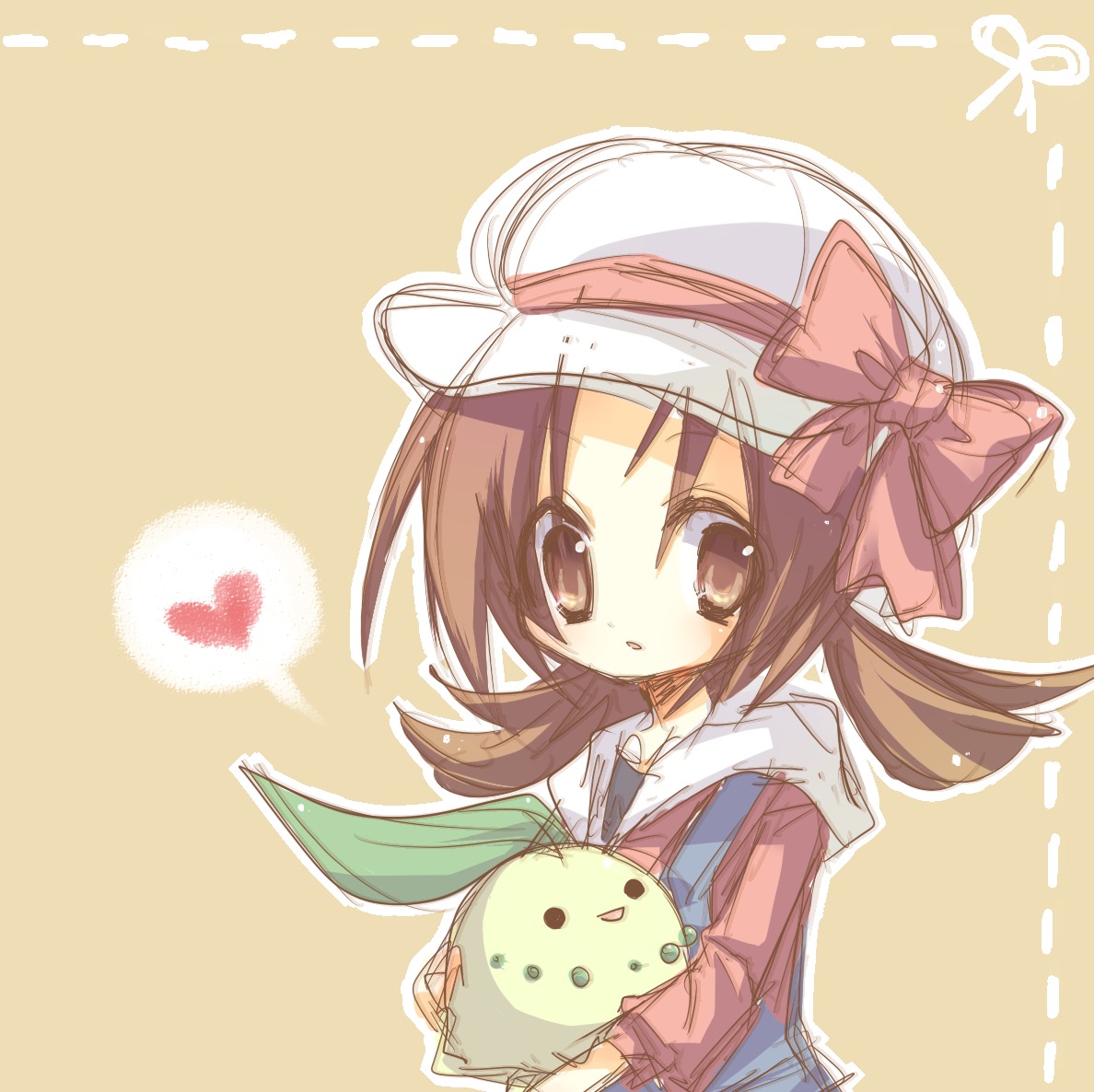 chikorita, kanro, kotone_(pokemon), pokemon
