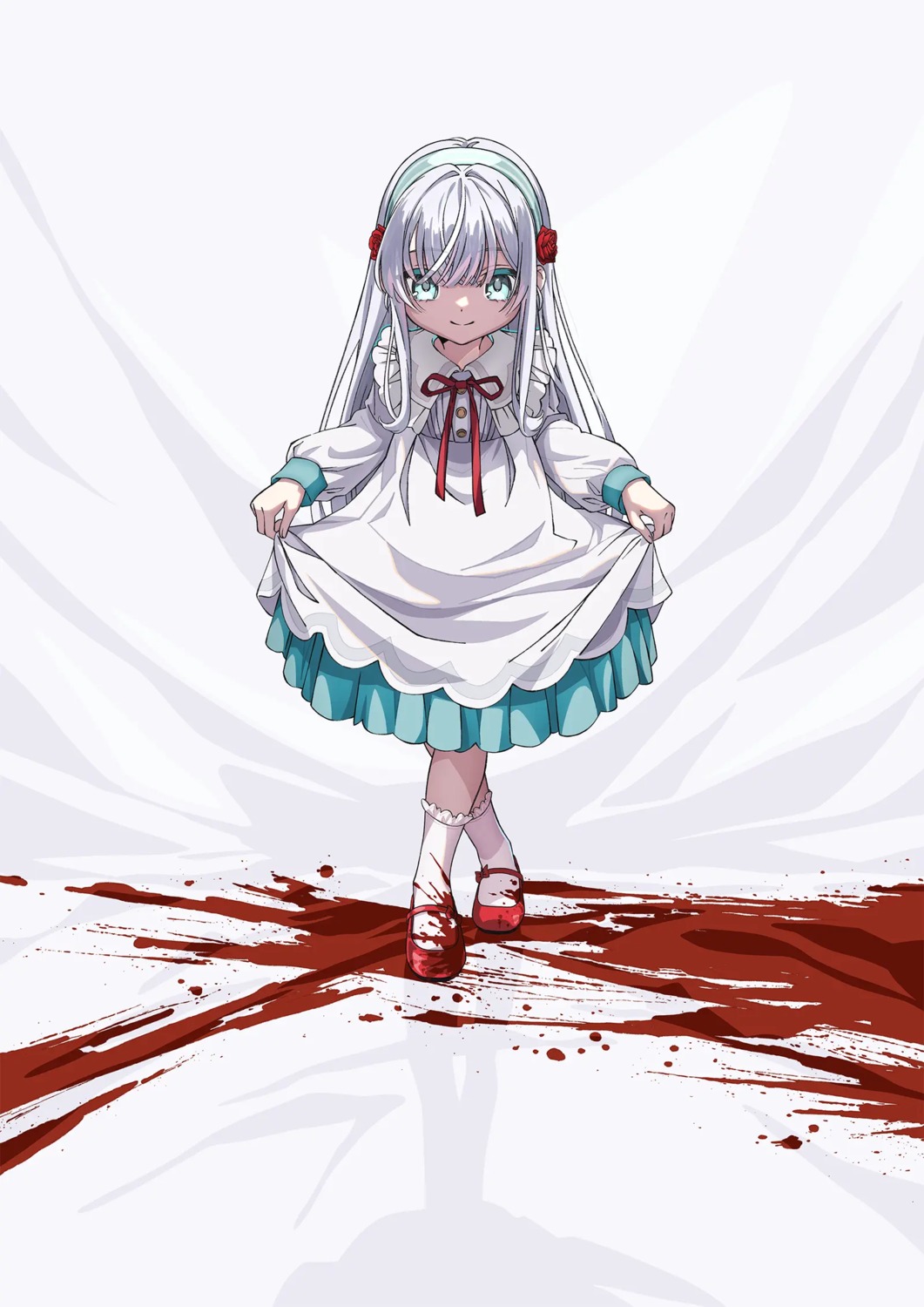 blood, dress, kyouran_reijou_nia_liston, nia_liston, skirt_lift, tagme