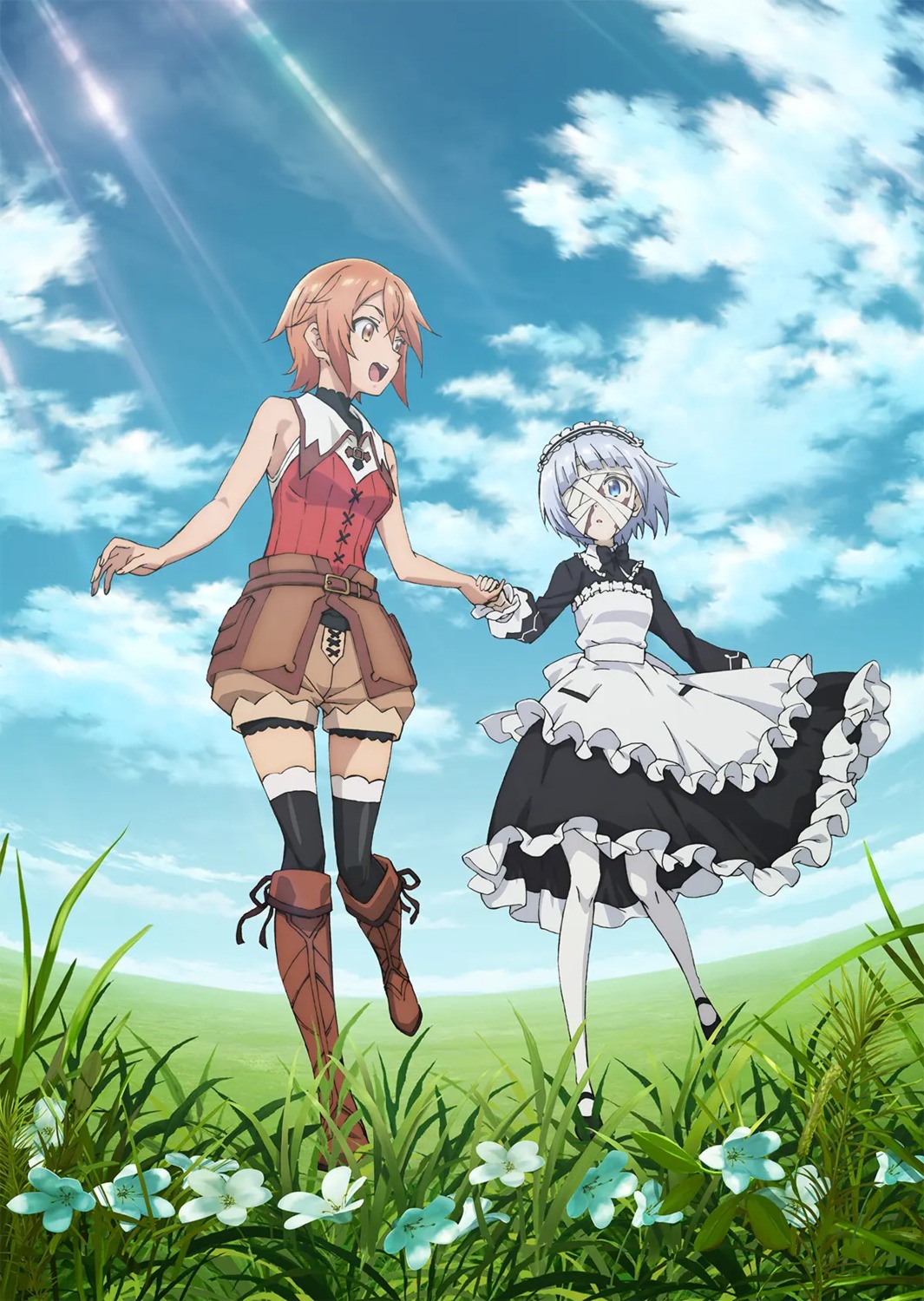 "omae_gotoki_ga_maou_ni_kateru_to_omouna"_to_yuusha_party_wo_tsuihou_sareta_node_outo_de_kimama_ni_kurashitai, bandages, flum_apricot, maid, milkit, pantyhose, skirt_lift, tagme, thighhighs