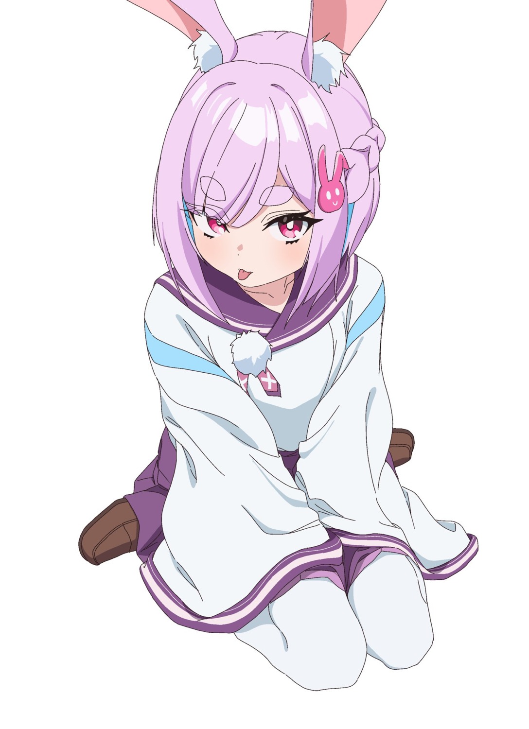 7uxg, animal_ears, bunny_ears, japanese_clothes, jingai_kyoushitsu_no_ningengirai_kyoushi, pantyhose, seifuku, usami_sui