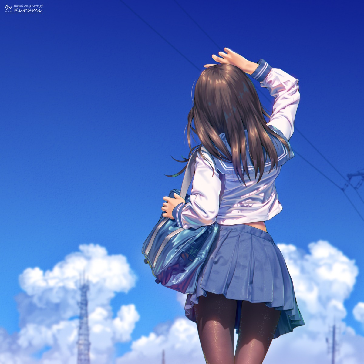 a.x., pantyhose, seifuku, skirt_lift
