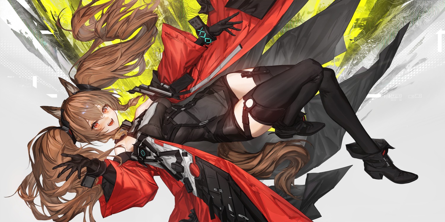 angelina_(arknights), animal_ears, arknights, arknights:_endfield, garter, heels, lm7, stockings