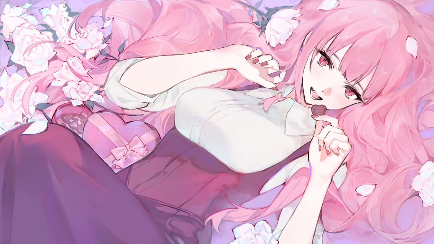 hololive, hololive_english, mori_calliope, valentine, vivixstar, wallpaper
