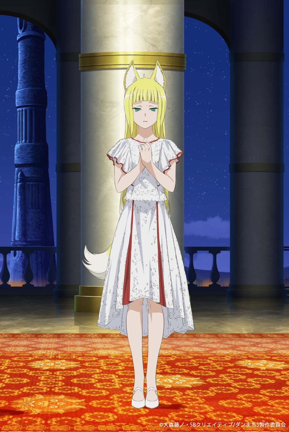 animal_ears, dress, dungeon_ni_deai_wo_motomeru_no_wa_machigatteiru_darou_ka, kitsune, sanjouno_haruhime, tagme, tail