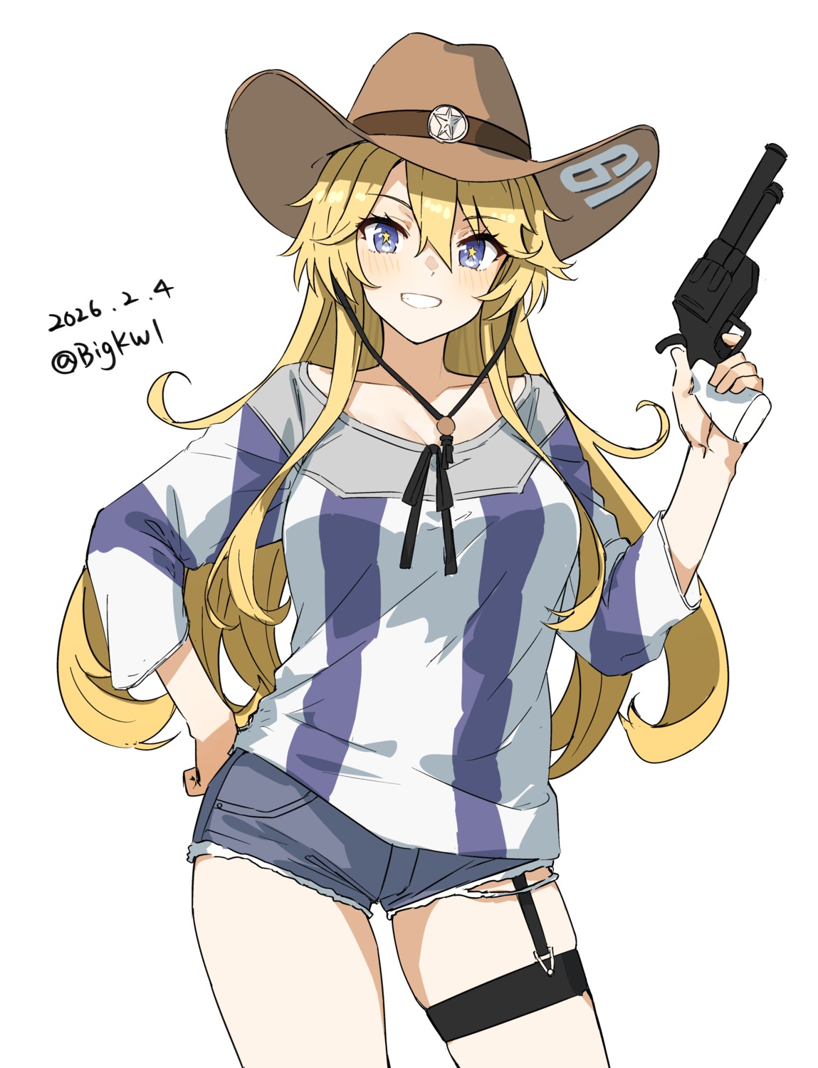 bigkwl, garter, gun, iowa_(kancolle), kantai_collection, torn_clothes