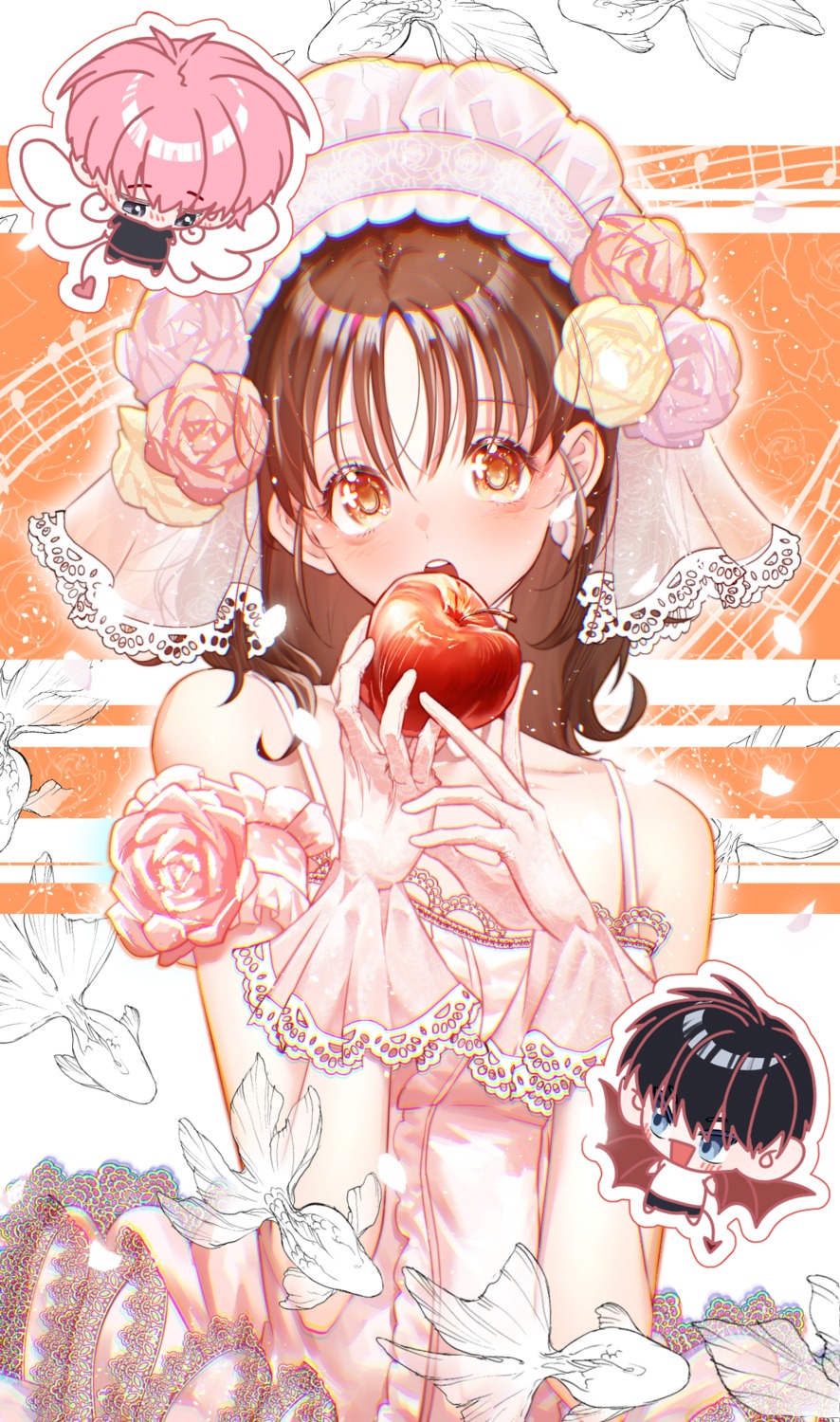 chibi, dress, fukuhara_tamon, hongse_guang, kai_rintarou, kinoshita_utage, tamon-kun_ima_docchi!?
