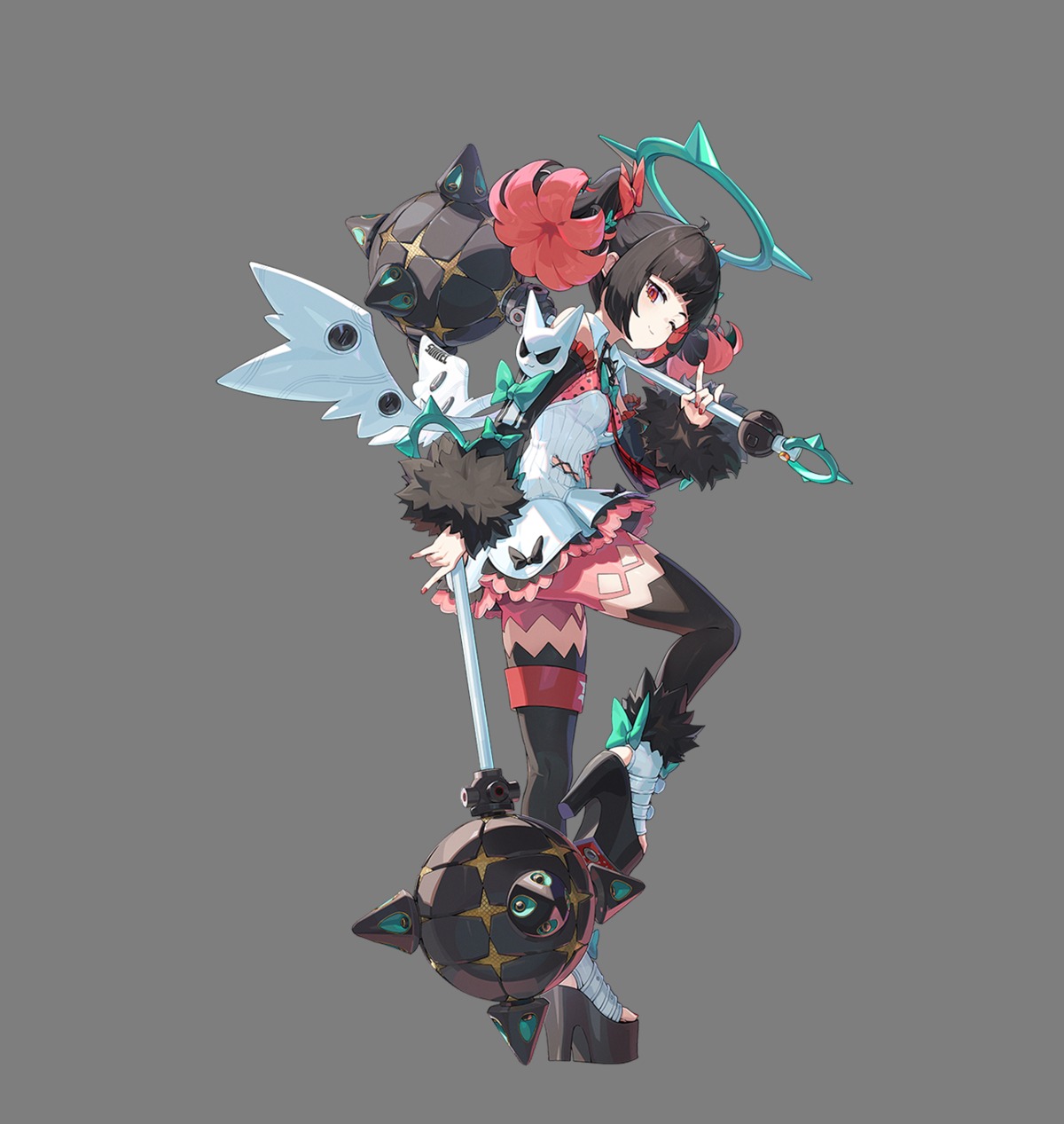 garter, halo, heels, nangong_yu, tagme, thighhighs, transparent_png, uniform