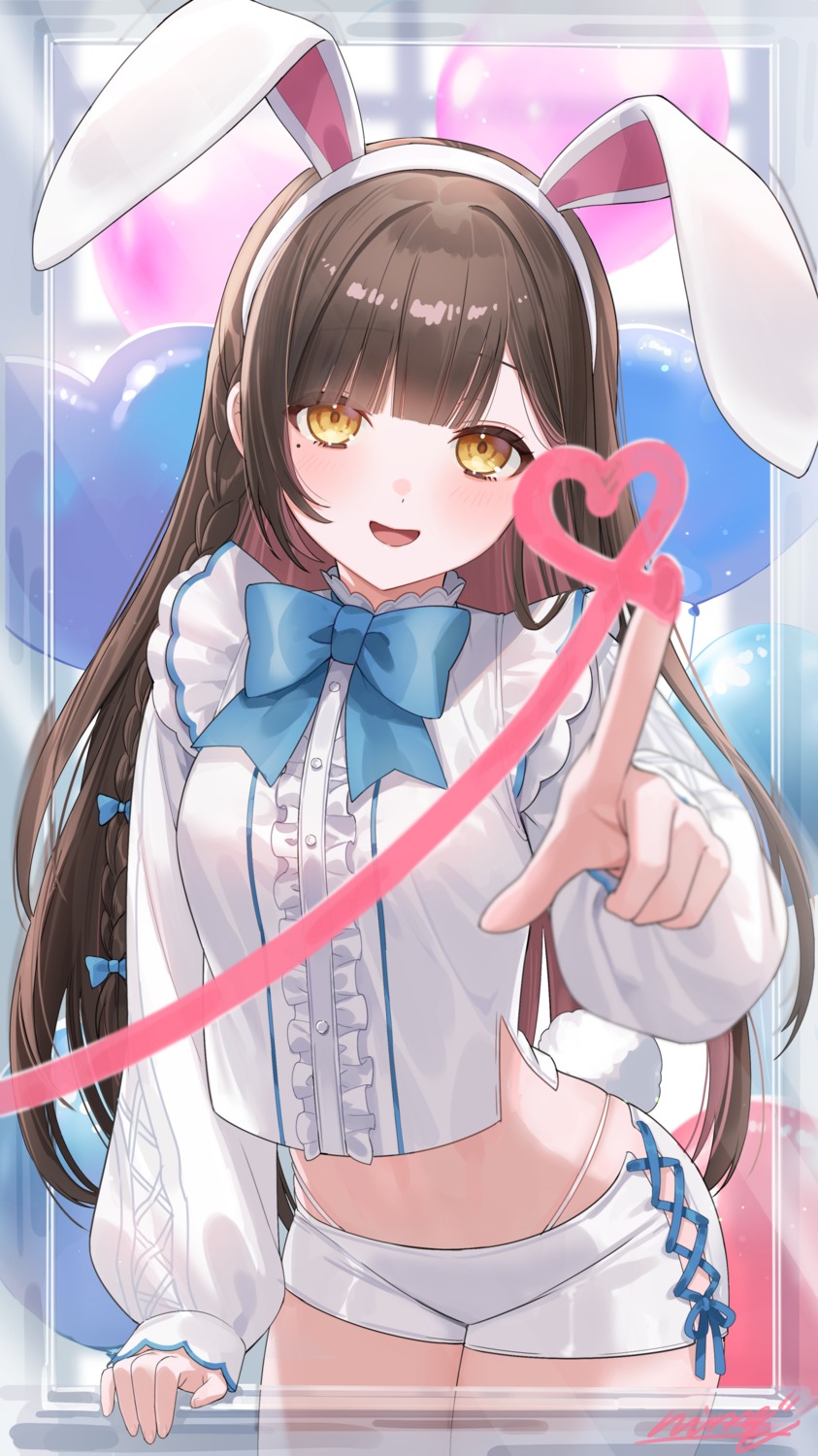 animal_ears, bunny_ears, nima_(niru54), pantsu, tail
