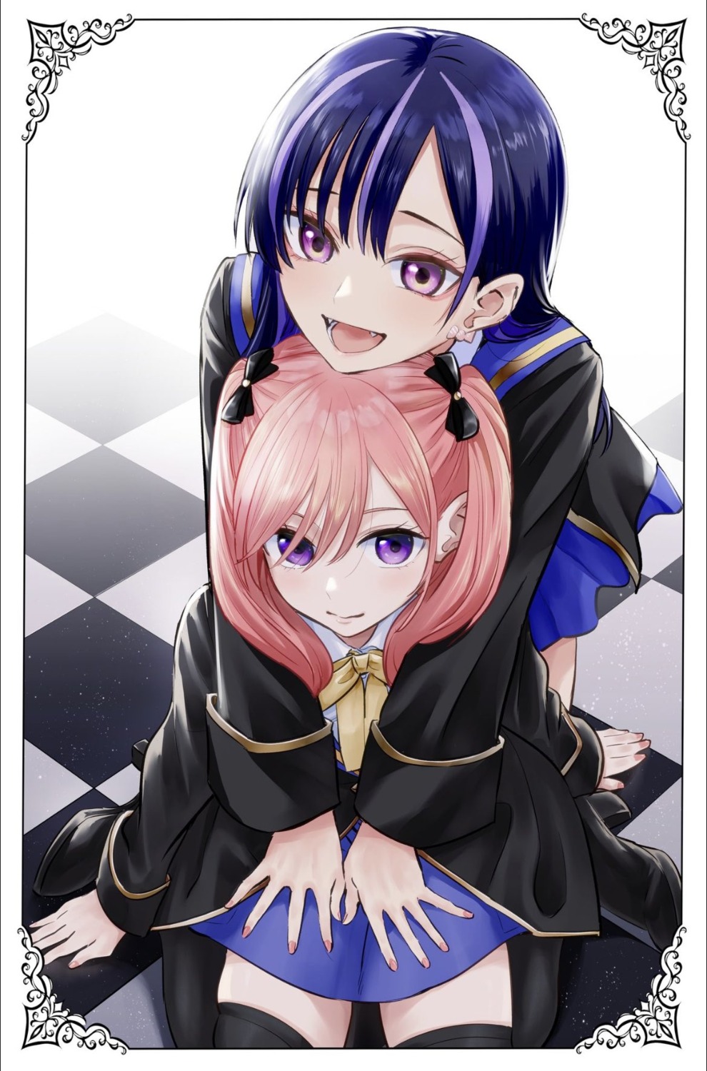 aria_aquarius, heels, kaneda_yousuke, kuroneko_to_majo_no_kyoushitsu, seifuku, spica_virgo, thighhighs
