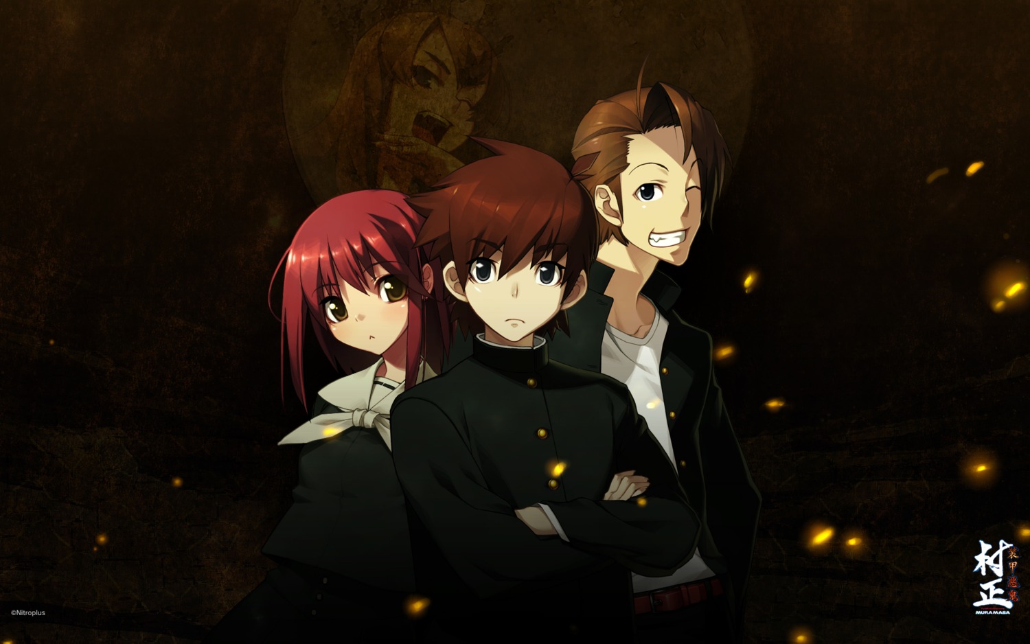 full_metal_daemon_muramasa, inagi_tadayasu, kurusuno_konatsu, namaniku_atk, nitroplus, nitta_yuuhi, seifuku, wallpaper