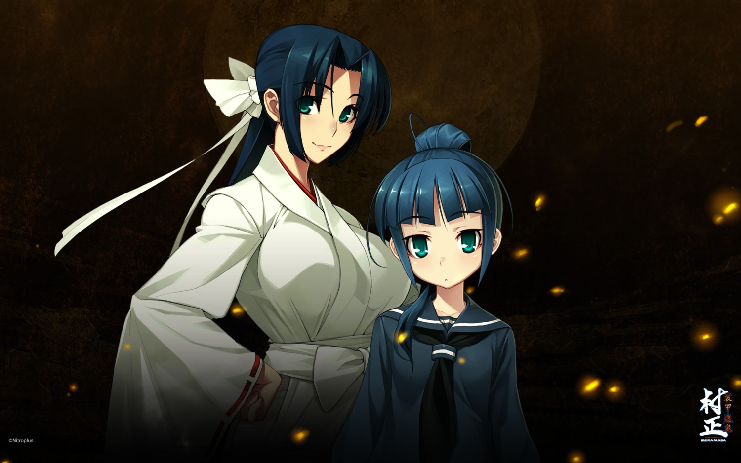full_metal_daemon_muramasa, miko, minato_hikaru, minato_subaru, namaniku_atk, nitroplus, seifuku, wallpaper