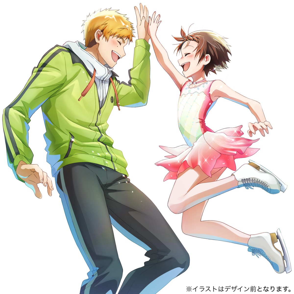 akeuraji_tsukasa, disc_cover, dress, ice_skating, medalist, pantyhose, skirt_lift, tagme