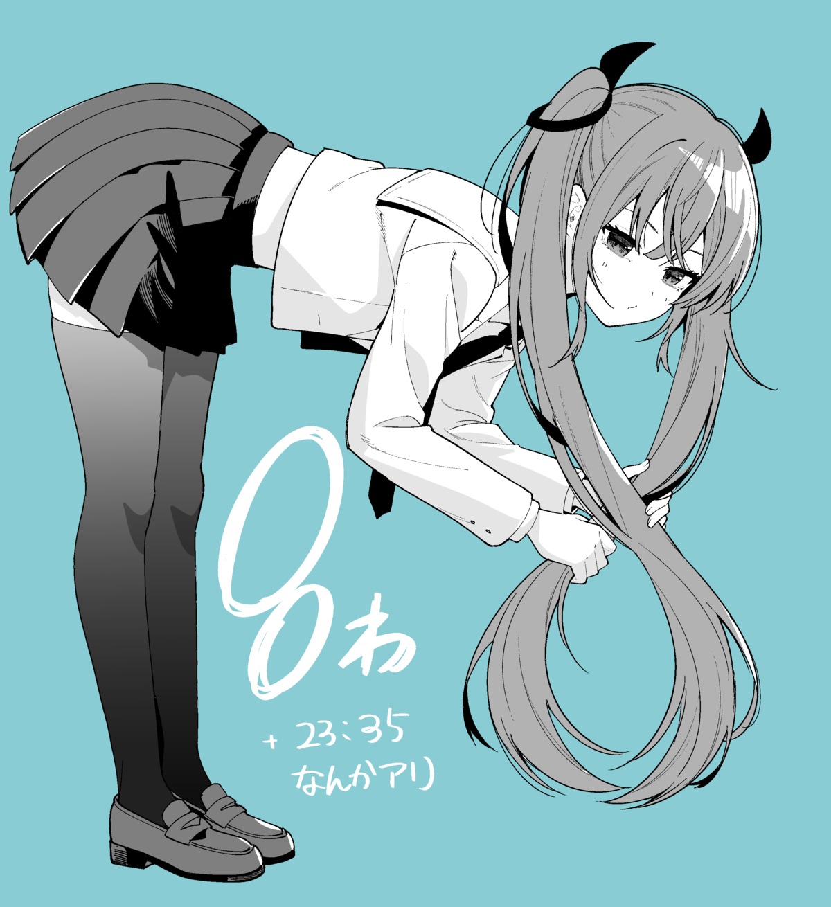 himekawa_nene, igarashi_masakuni, mayonaka_heart_tune, seifuku, skirt_lift, thighhighs