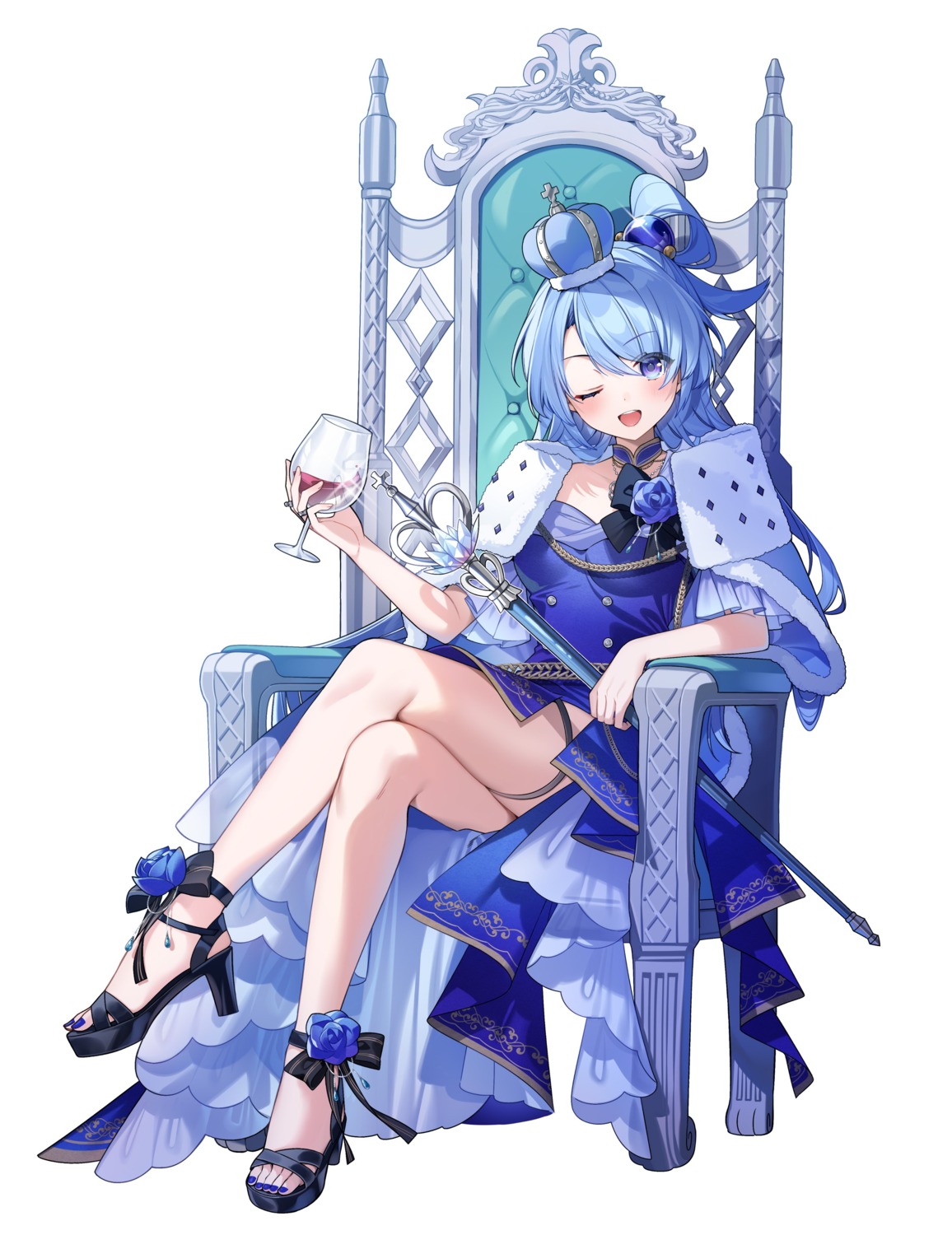aqua_(konosuba), garter, heels, kono_subarashii_sekai_ni_shukufuku_wo!, mishima_kurone, skirt_lift, weapon
