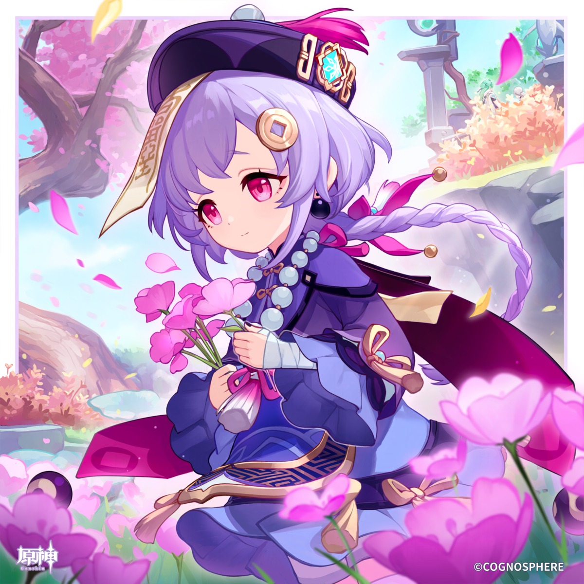 asian_clothes, bandages, genshin_impact, qiqi, tagme