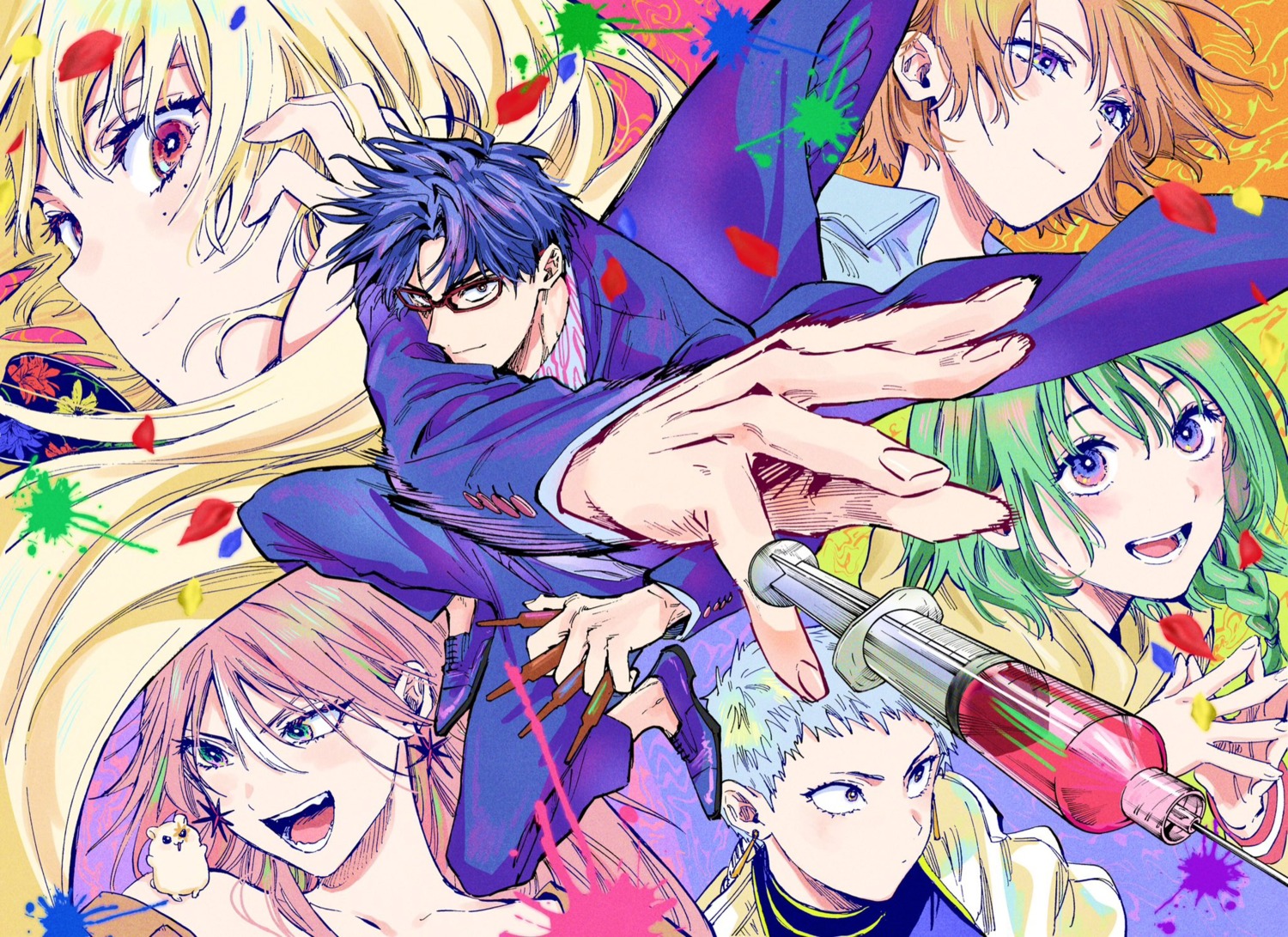 arashiyama_kimie, gero_hikaru, himekawa_kyouko, kinosaki_mei, marriagetoxin, megane, ueshino_shiori, ushio_shizuku