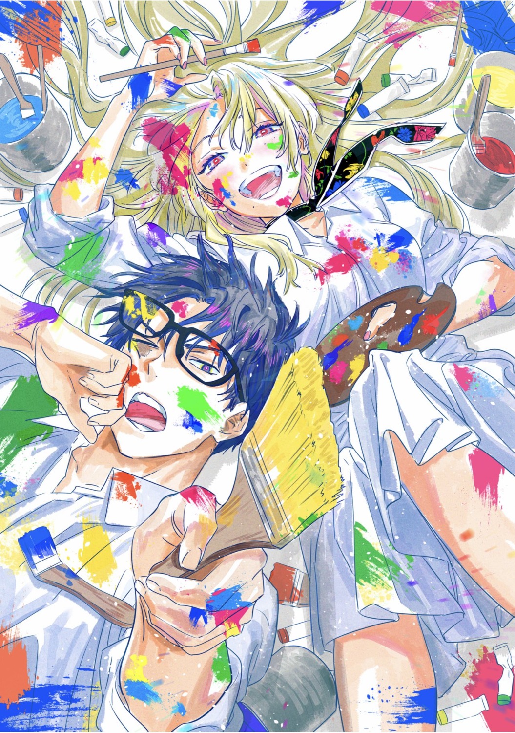 dress, gero_hikaru, kinosaki_mei, marriagetoxin, megane, yoda_mizuki