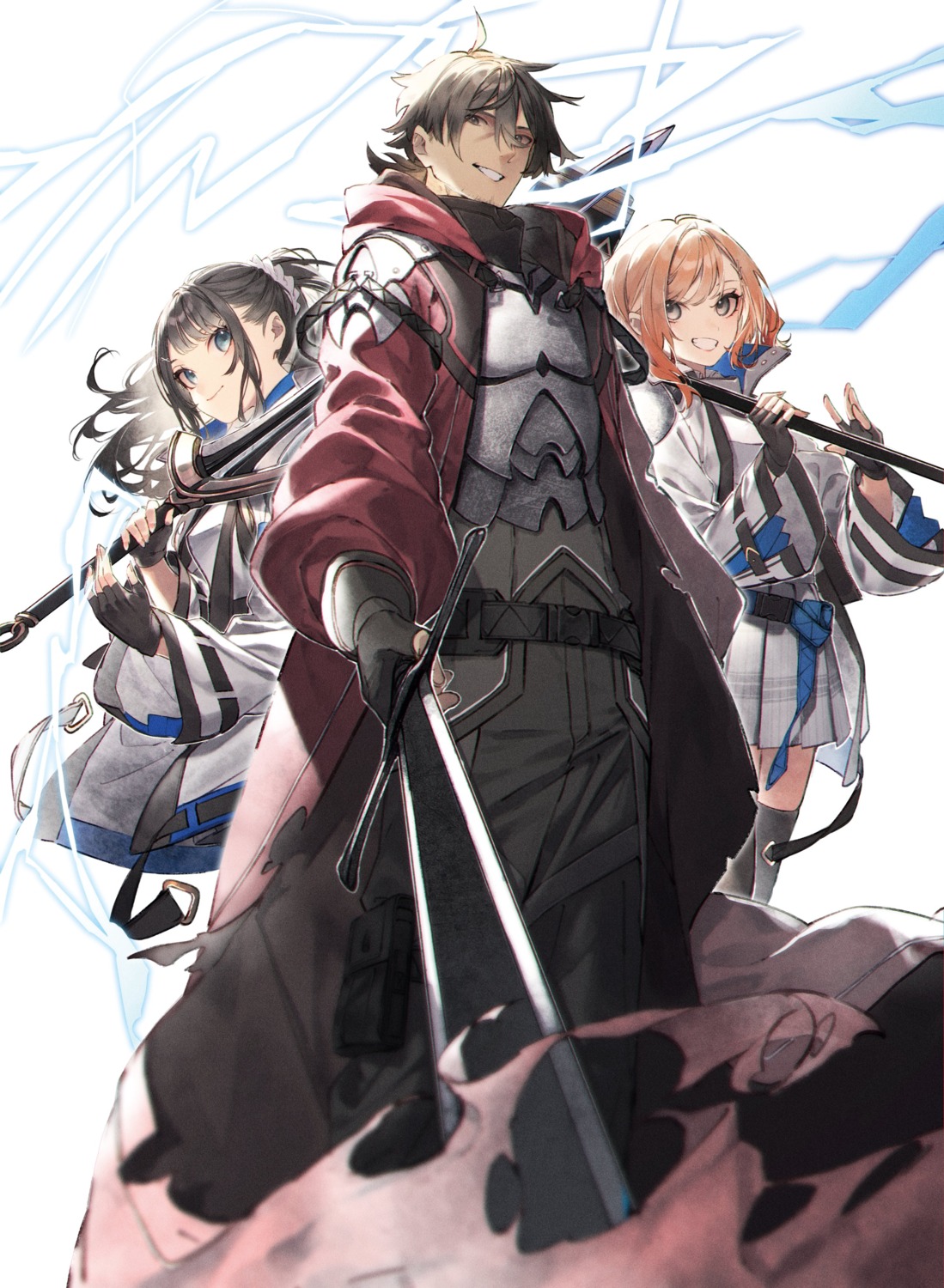 armor, asada_kana, igami_kousuke, kuwashima_rein, miyano_mizuki, saitei_rank_no_boukensha_yuusha_shoujo_wo_sodateru, seifuku, sword