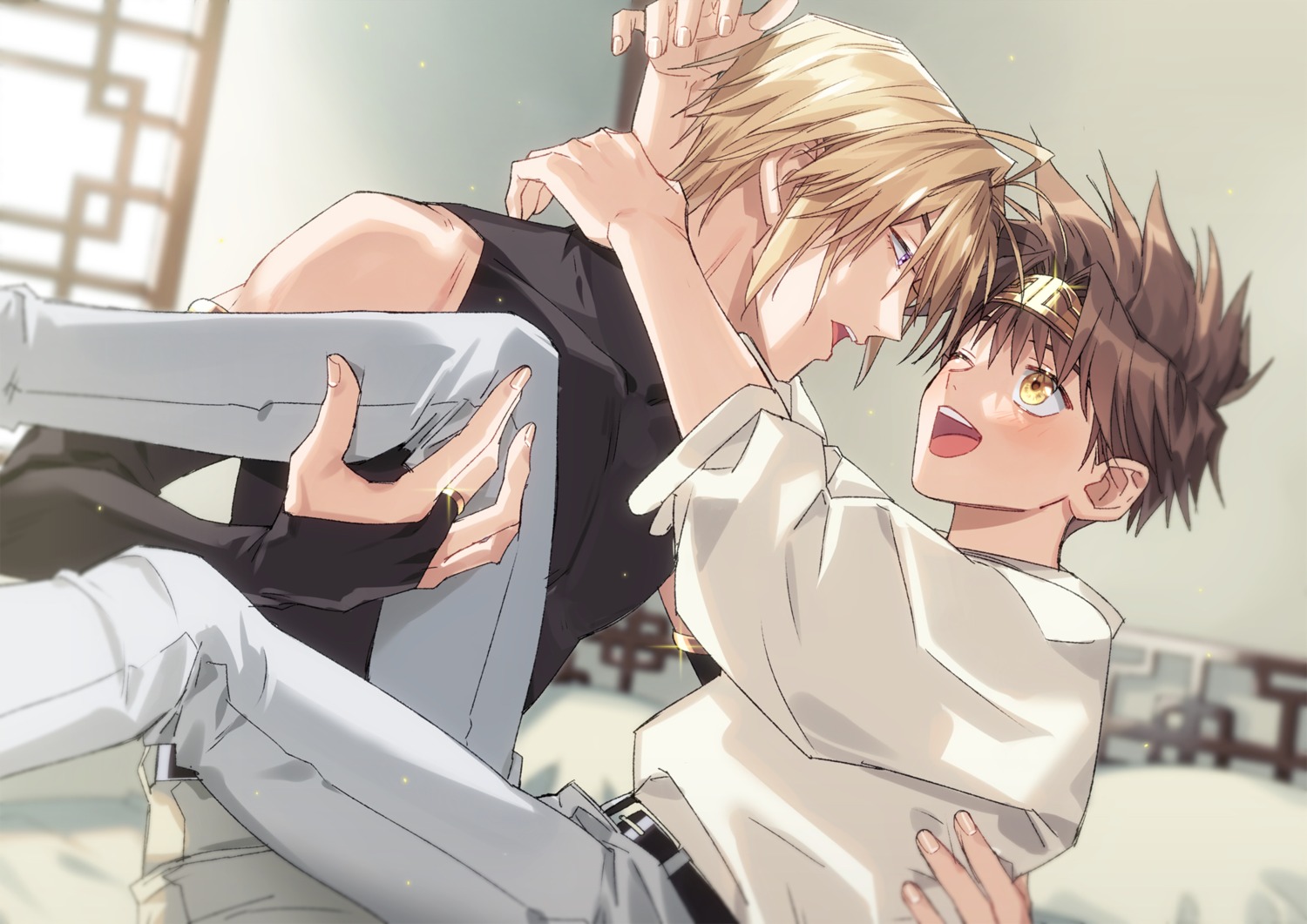 genjou_sanzou, k_(gear_labo), male, saiyuki, son_goku_(saiyuki), yaoi