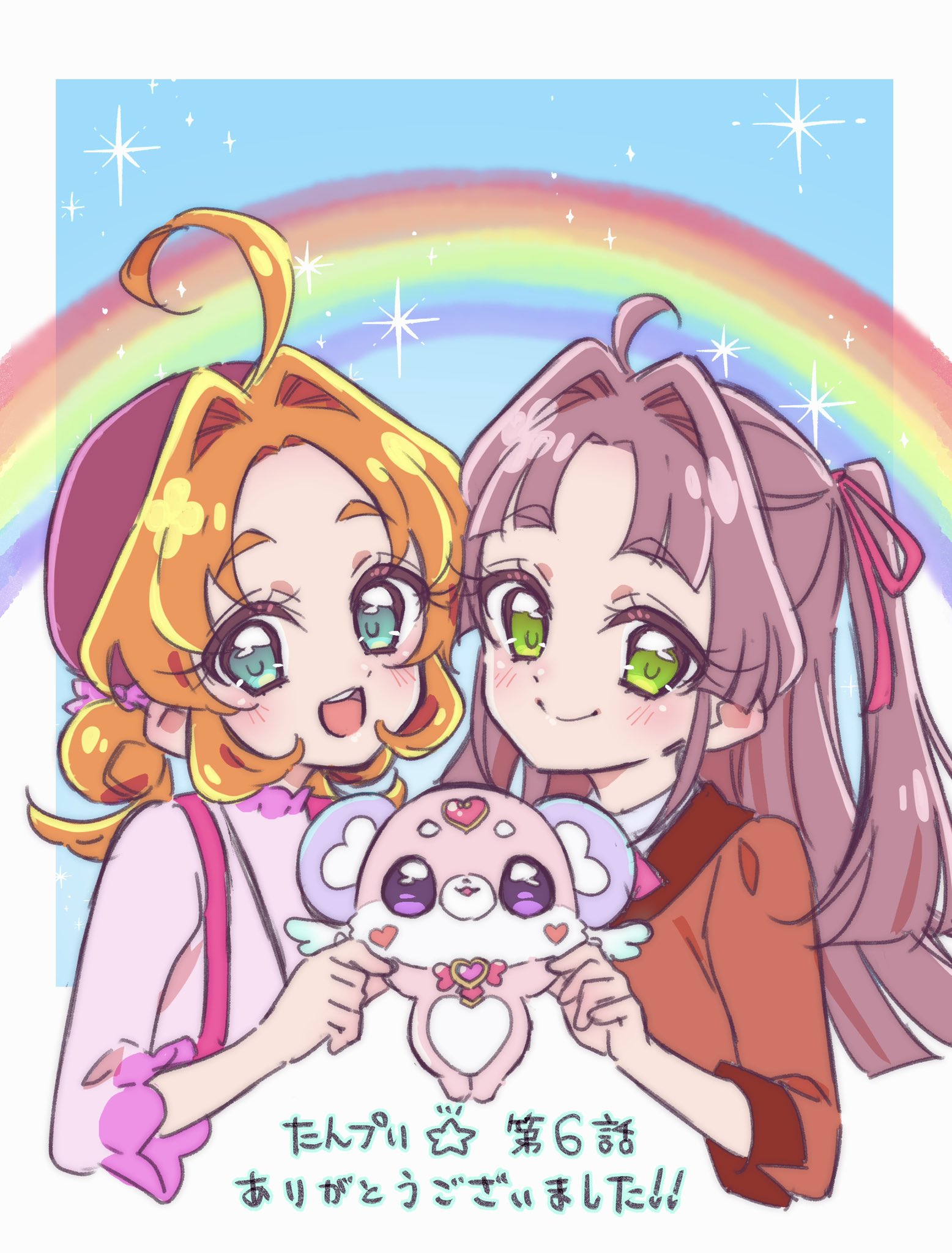 akechi_anna, kobayashi_mikuru, meitantei_precure!, pochitan, precure, seifuku, sketch, yano_akane