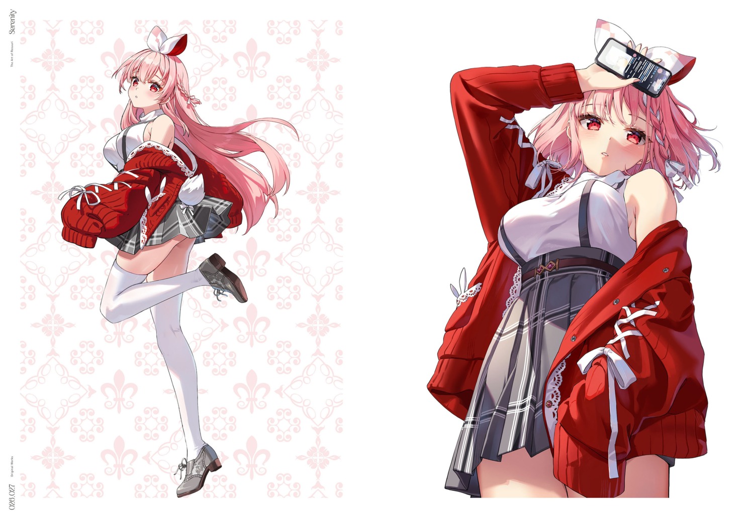 animal_ears, atelier_live, bunny_ears, heels, rosuuri, rosuuri_(vtuber), skirt_lift, sweater
