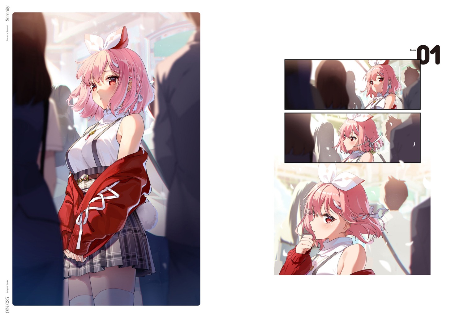 animal_ears, atelier_live, bunny_ears, rosuuri, rosuuri_(vtuber), sweater, tail, thighhighs