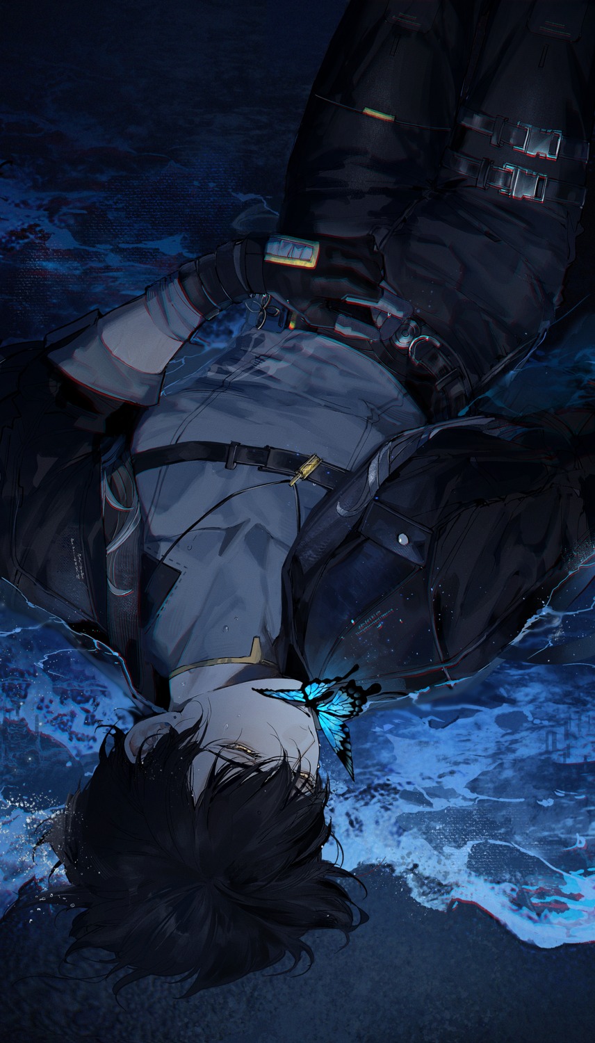 bandages, garter, male, rover_(male), secretfj520, wet, wuthering_waves