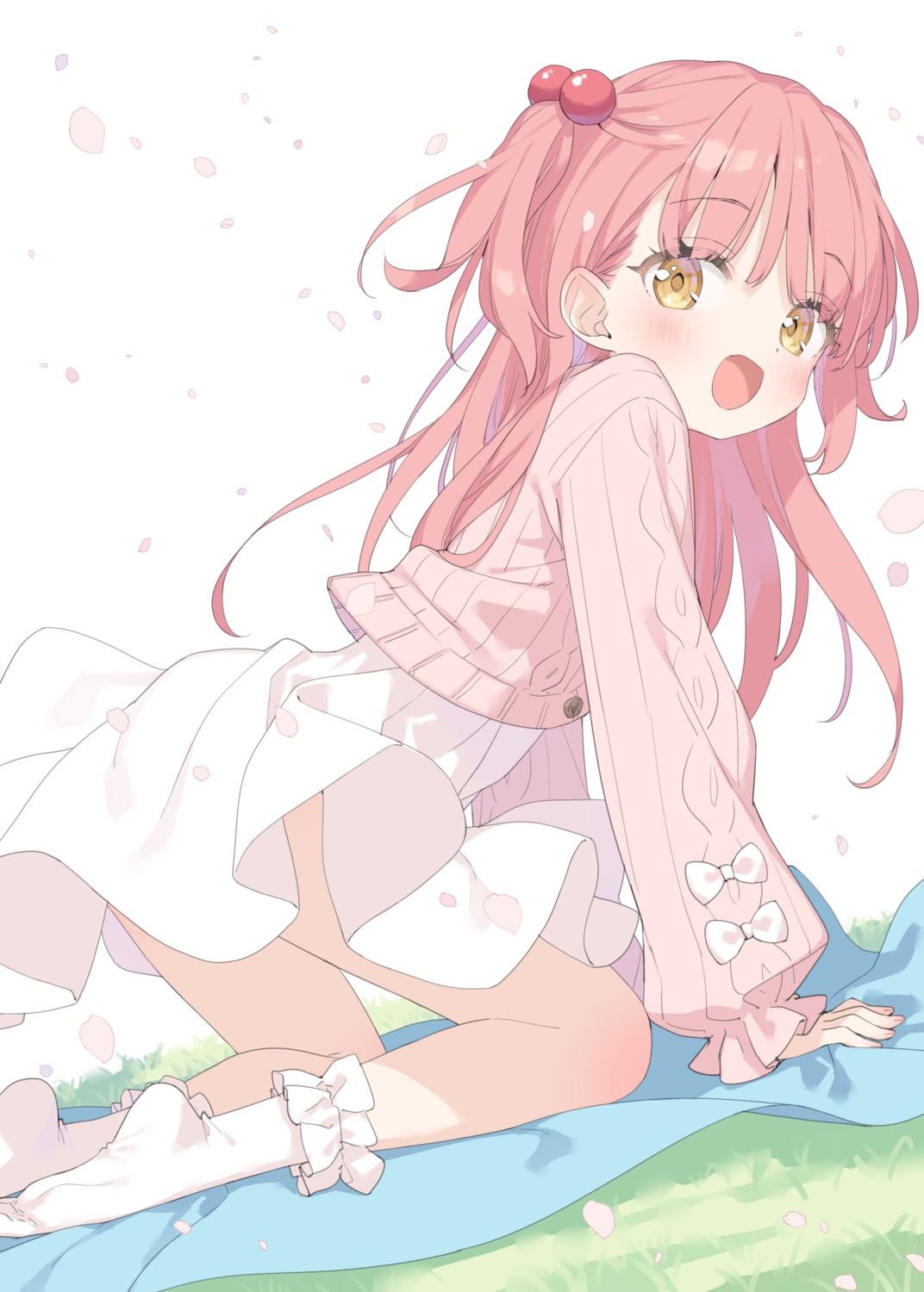 kani_biimu, mikane_sebiri, skirt_lift, sweater