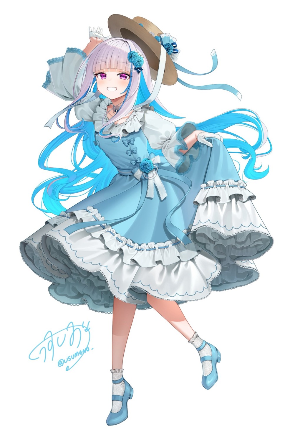 dress, heels, jpeg_artifacts, lize_helesta, nijisanji, see_through, skirt_lift, usushio