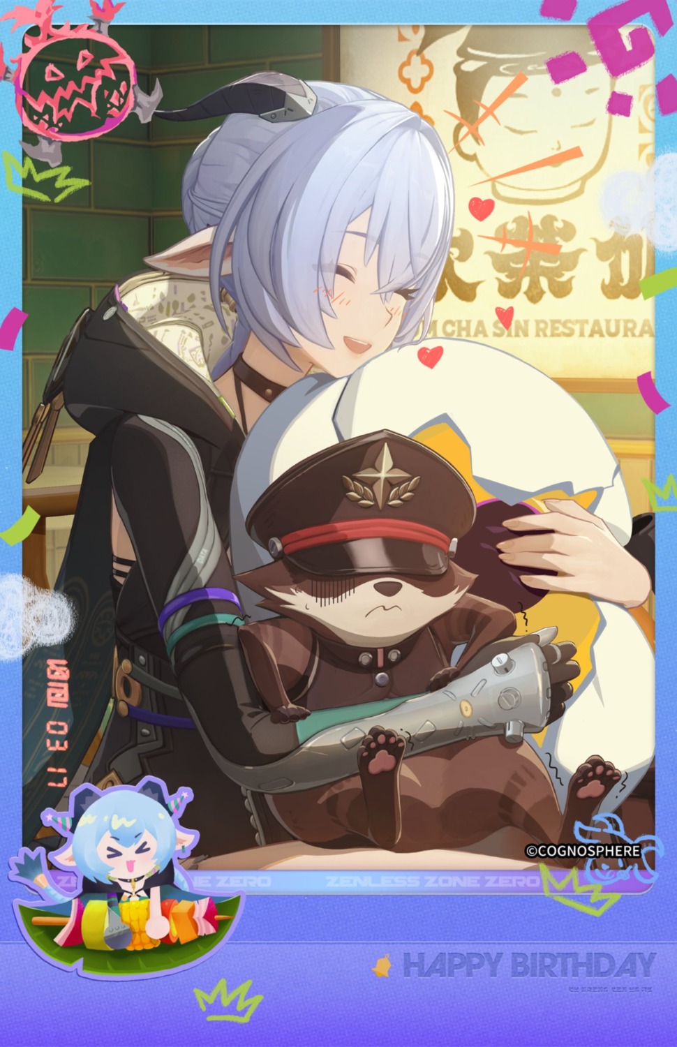 armor, chibi, horns, lucia_elowen, pointy_ears, tagme, zenless_zone_zero