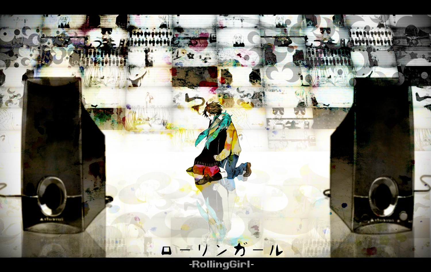 akiakane, hatsune_miku, landscape, rolling_girl_(vocaloid), vocaloid
