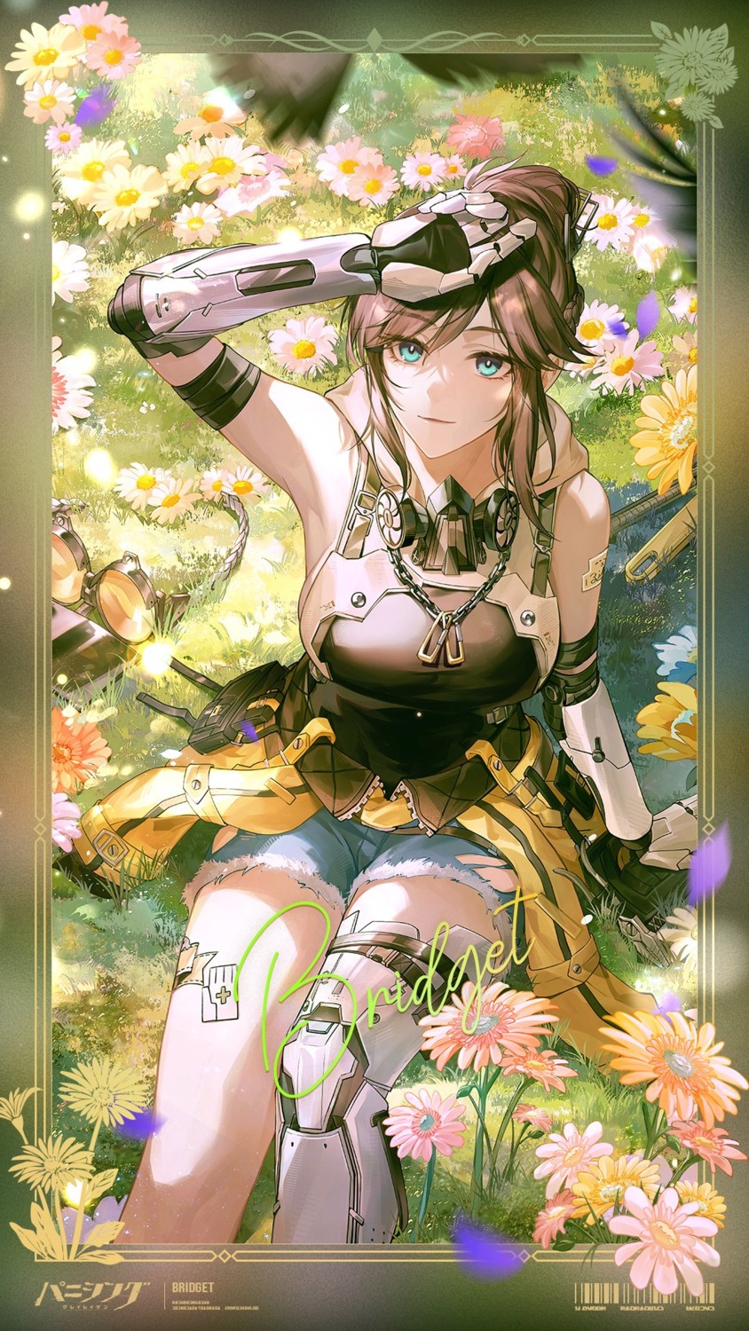 bridget_(punishing:_gray_raven), garter, mecha_musume, punishing:_gray_raven, tagme, tattoo, torn_clothes