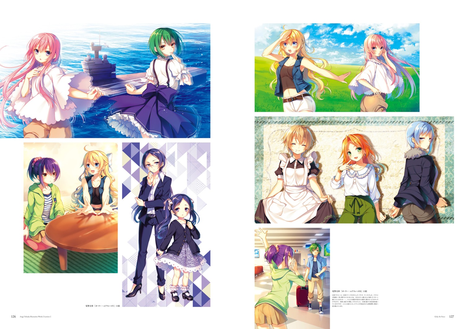 business_suit, dress, eagle_(girly_air_force), girly_air_force, gripen_(girly_air_force), heels, maid, megane