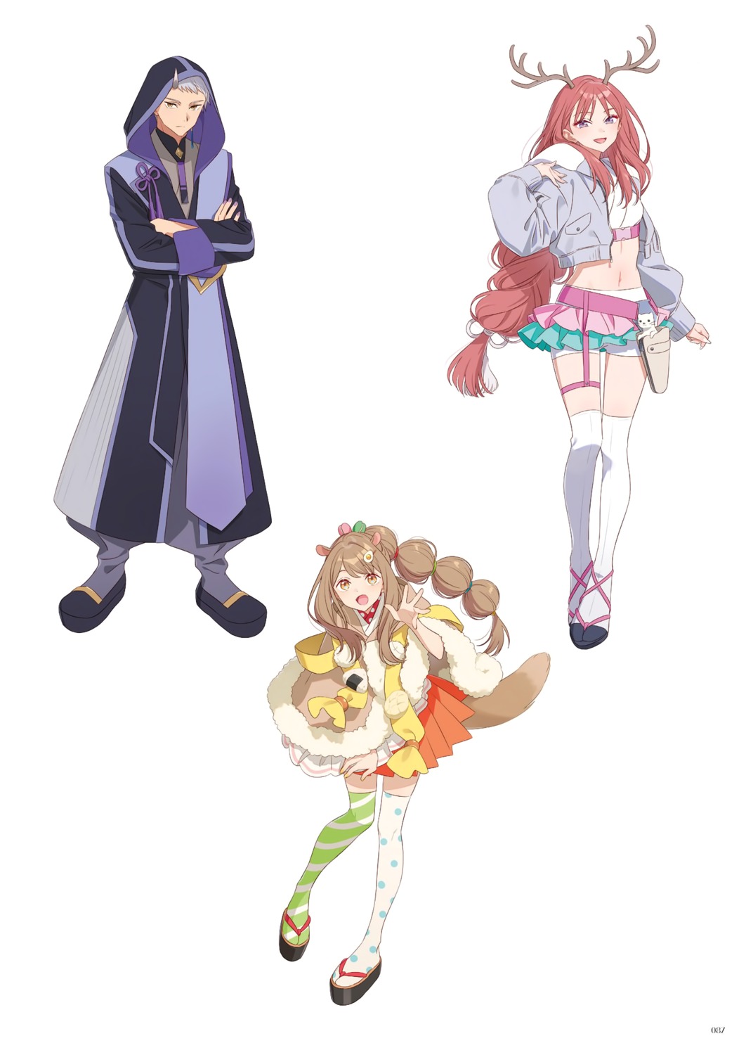 animal_ears, ayatsumugi_roka, chou_kaguyahime!, garter, hechima, horns, isayama_mami, japanese_clothes