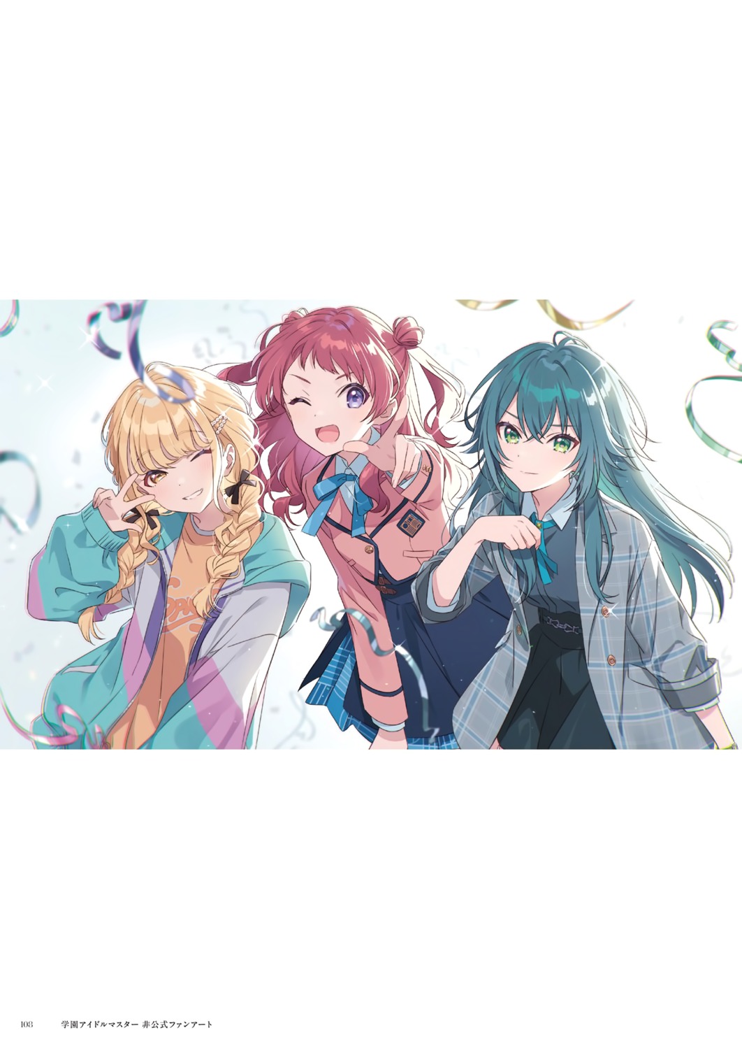 fujita_kotone, gakuen_idolm@ster, hanami_saki, hechima, seifuku, the_idolm@ster, tsukimura_temari
